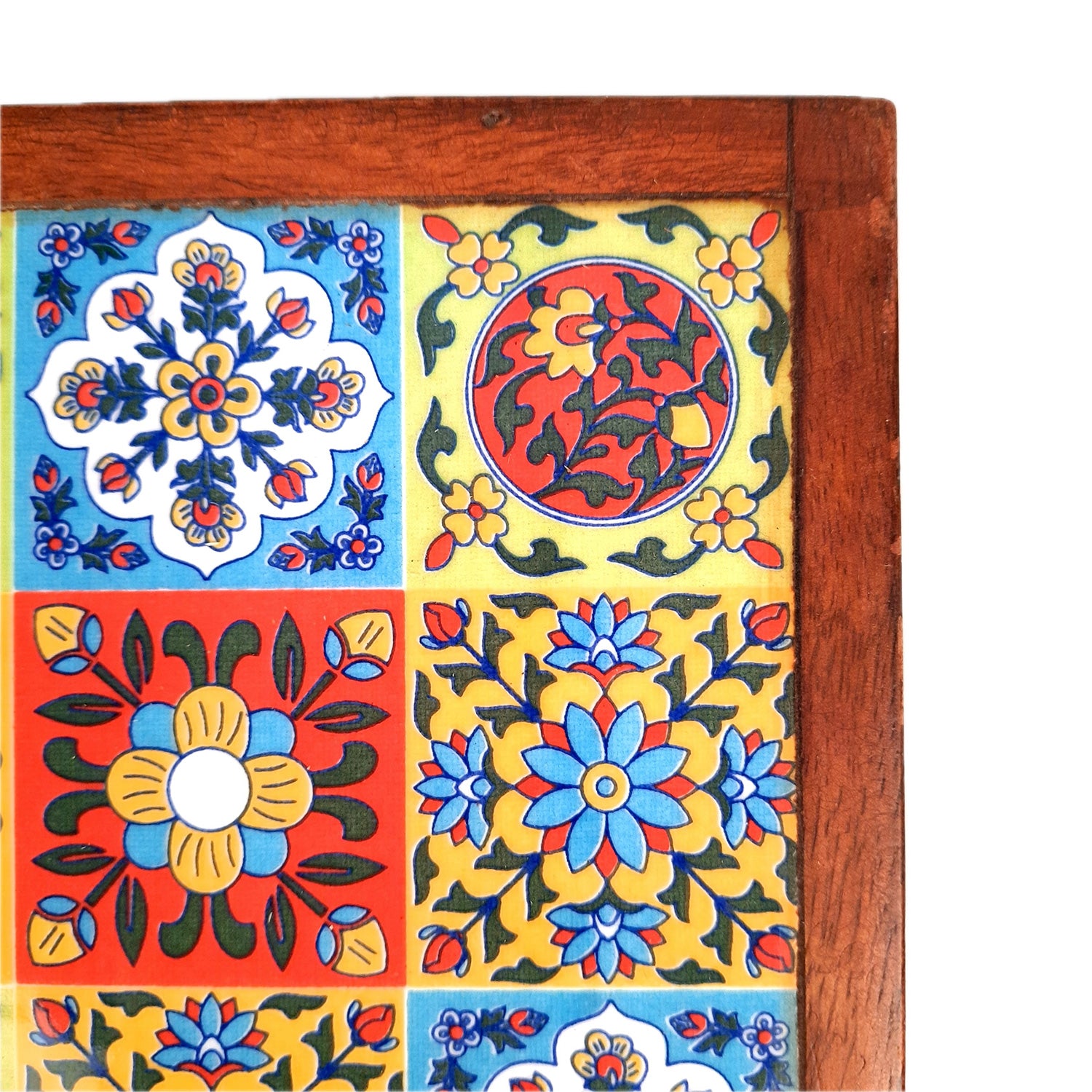 Wooden Chowki Bajot | Decorative Choki / Peeta - For Home, Living Room, Sitting, Sofa Corners Decor & Gifts - 9 Inch - Apkamart