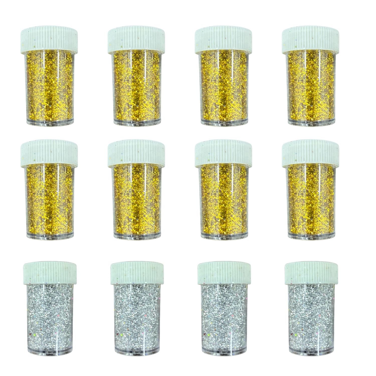 Dry Glitter for Craft Work Glitter Powder Sparkle Dust for Art and Craft DIY Decoration Projects - Apkamart #Style_Pack Of 12