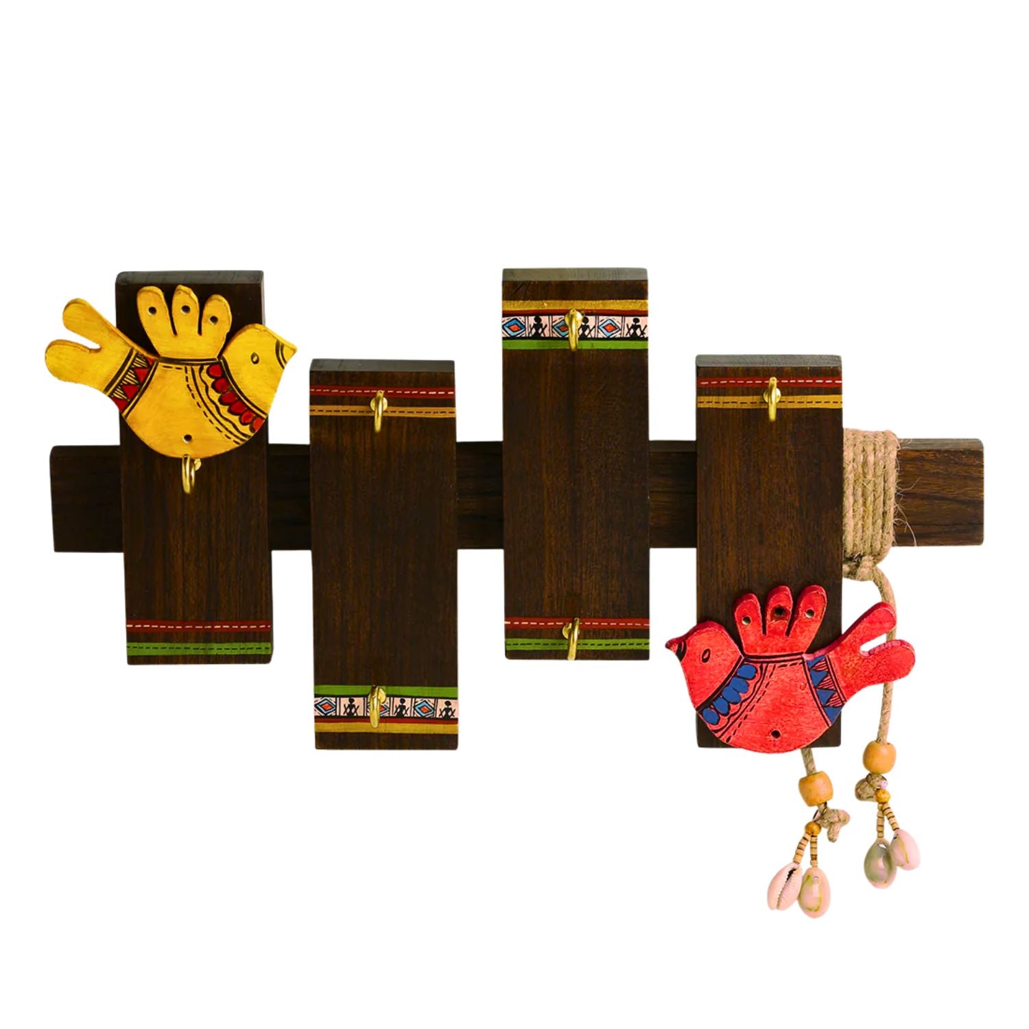 Wooden Key Chain Holder for Wall | Decorative Key Holder for Home Decor | Wooden Key Stand Organizer for Entryway | Wall Mounted Key Hanger for Keys - 14 Inch - Apkamart