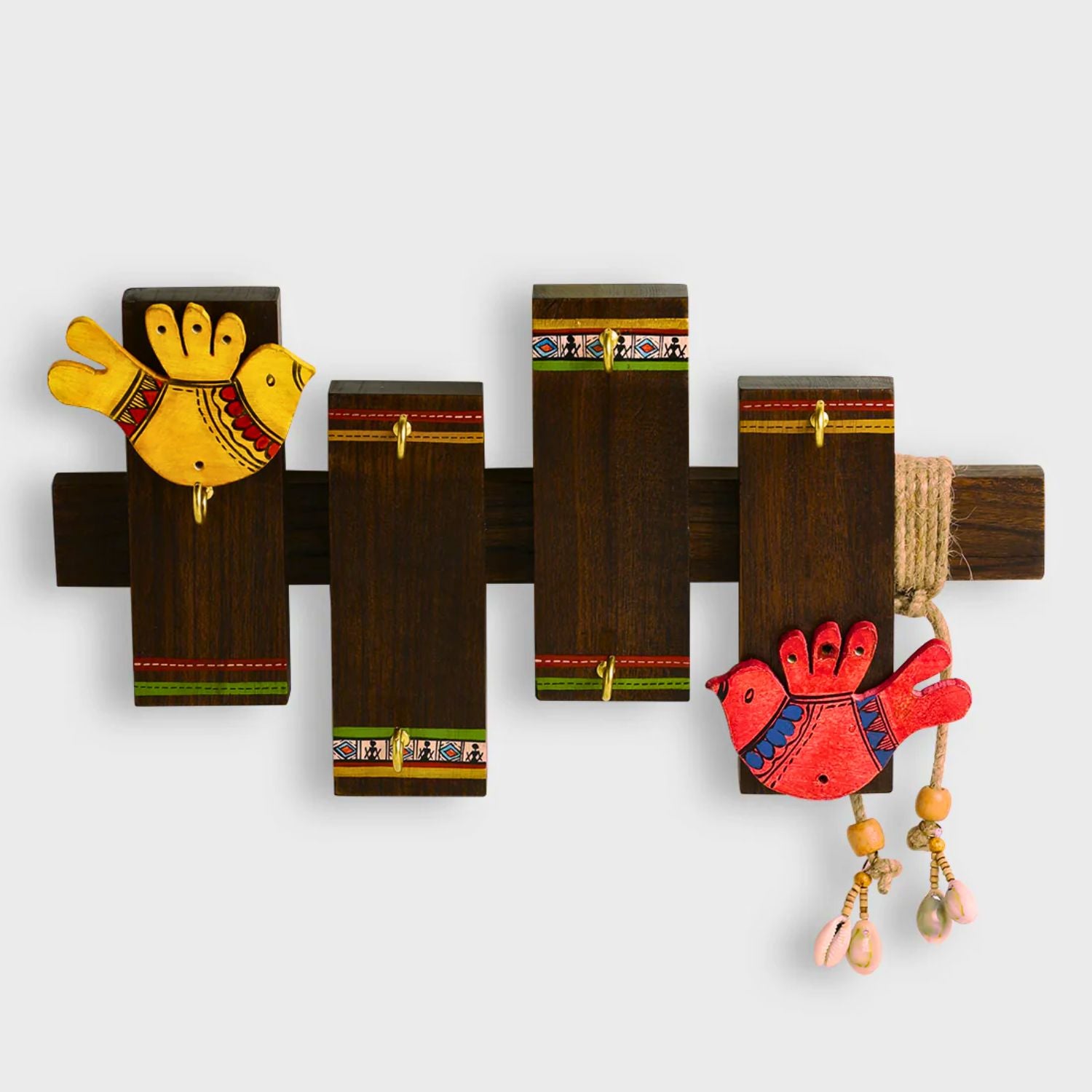 Wooden Key Chain Holder for Wall | Decorative Key Holder for Home Decor | Wooden Key Stand Organizer for Entryway | Wall Mounted Key Hanger for Keys - 14 Inch - Apkamart
