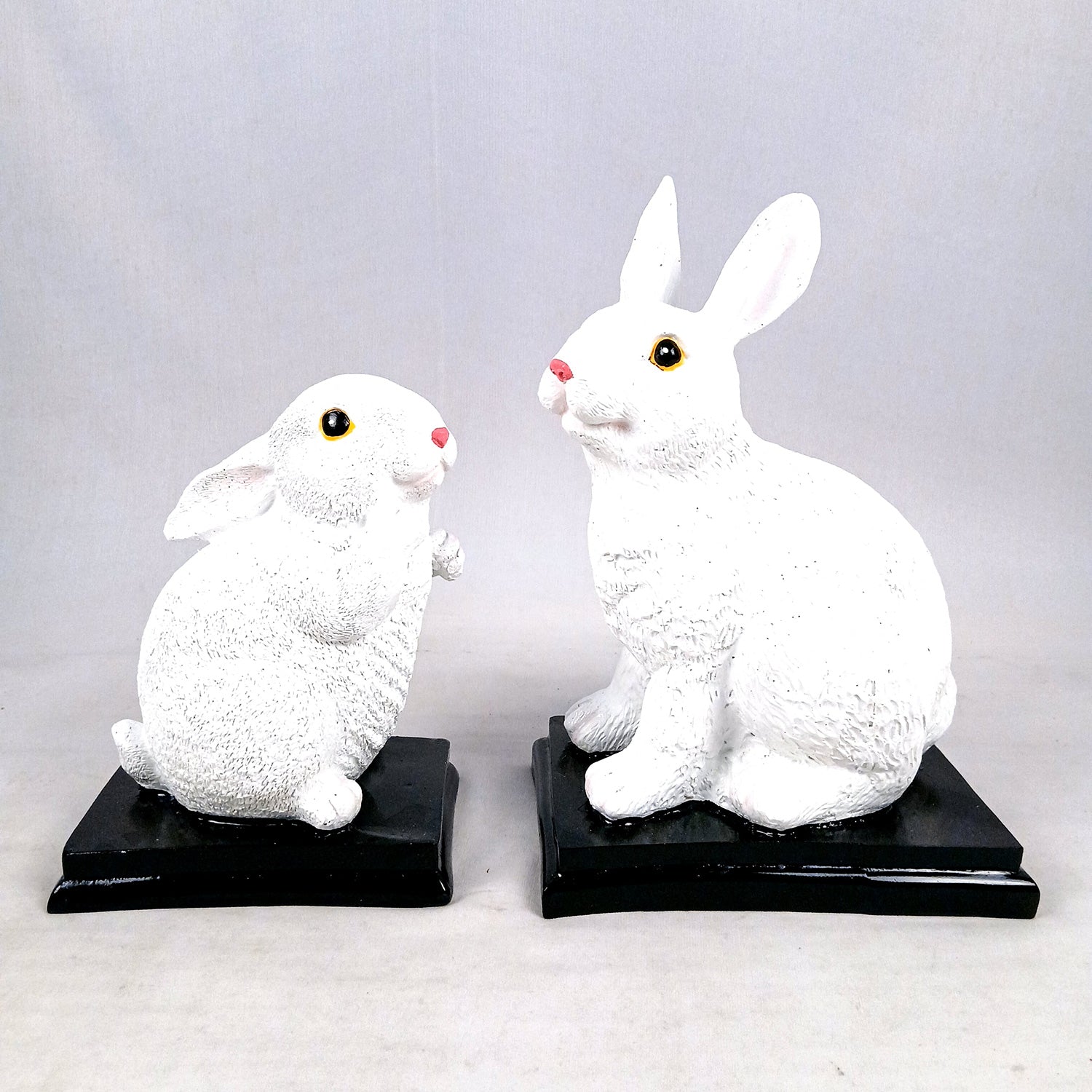 Rabbit Showpiece Set | Cute Bunny Figurines - for Home, Table, Living Room, TV Unit & Garden, Balcony Decor & Gifts - 11 Inch - Apkamart #Style_Pack of 2