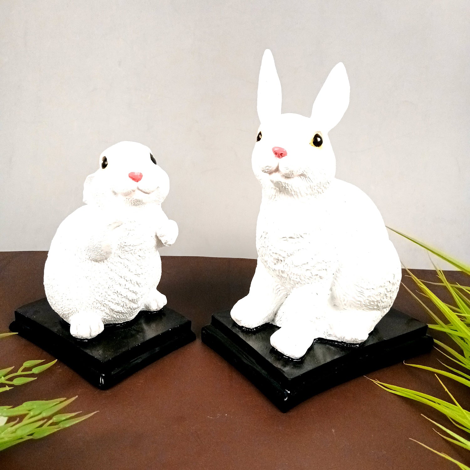 Rabbit Showpiece Set | Cute Bunny Figurines - for Home, Table, Living Room, TV Unit & Garden, Balcony Decor & Gifts - 11 Inch - Apkamart #Style_Pack of 2