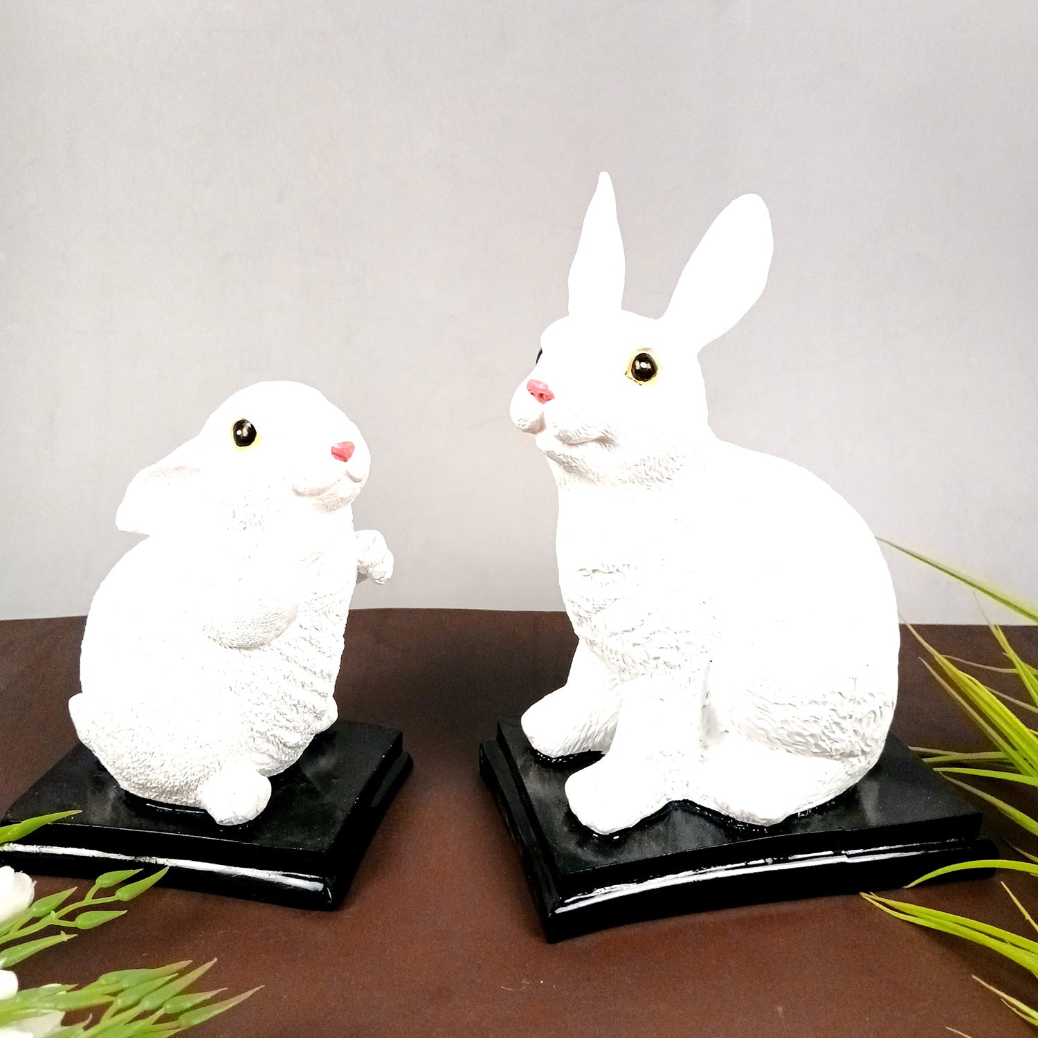 Rabbit Showpiece Set | Cute Bunny Figurines - for Home, Table, Living Room, TV Unit & Garden, Balcony Decor & Gifts - 11 Inch - Apkamart #Style_Pack of 2