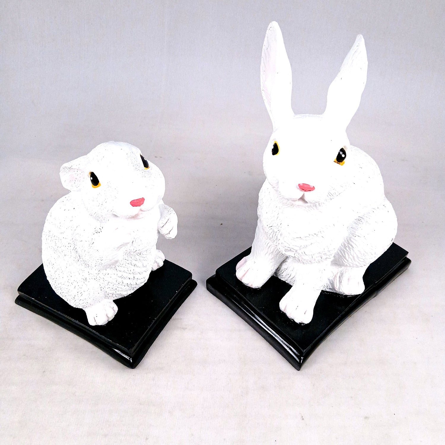Rabbit Showpiece Set | Cute Bunny Figurines - for Home, Table, Living Room, TV Unit & Garden, Balcony Decor & Gifts - 11 Inch - Apkamart #Style_Pack of 2