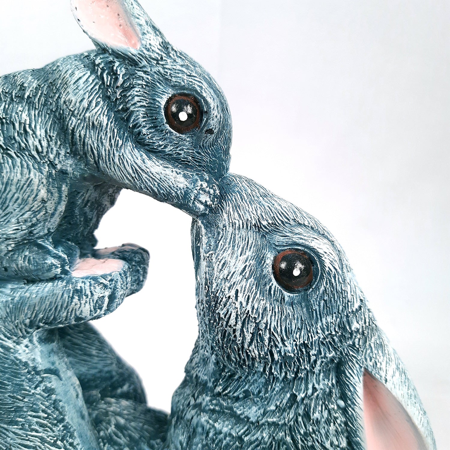 Rabbit Mother with Baby Statue Showpiece | Animal Decorative Figurines - for vastu, Home Decor Balcony Outdoor Indoor Office & Gifts - 10 Inch - Apkamart #Color_Grey