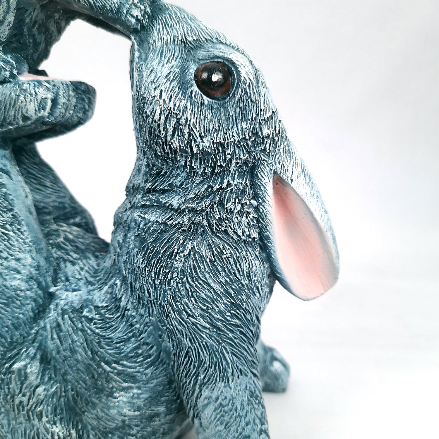 Rabbit Mother with Baby Statue Showpiece | Animal Decorative Figurines - for vastu, Home Decor Balcony Outdoor Indoor Office & Gifts - 10 Inch - Apkamart #Color_Grey