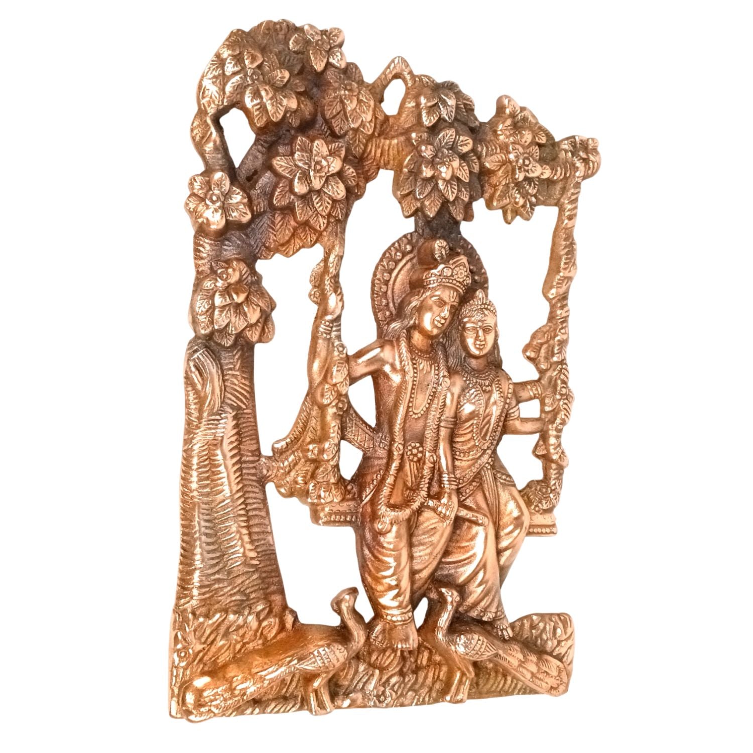 Radha Krishna Wall Hanging Antique For Temple, Home - 15 Inch - Apkamart