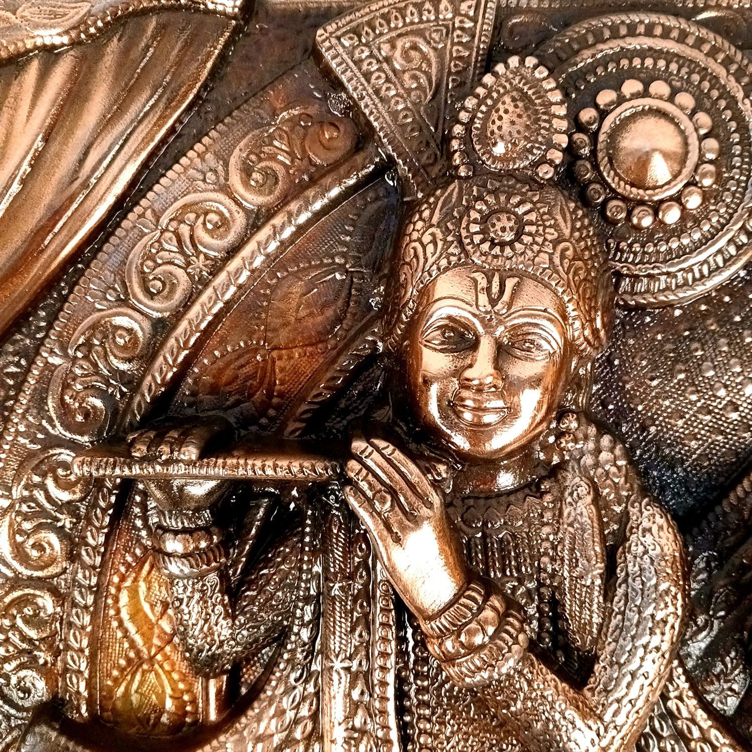 Radha Krishna Wall Hanging Idol | Shri Krishna Radha Wall Art Statue For Big Walls - for Gift, Home, Living Room, Office, Puja Room Decoration - 25 Inch - Apkamart