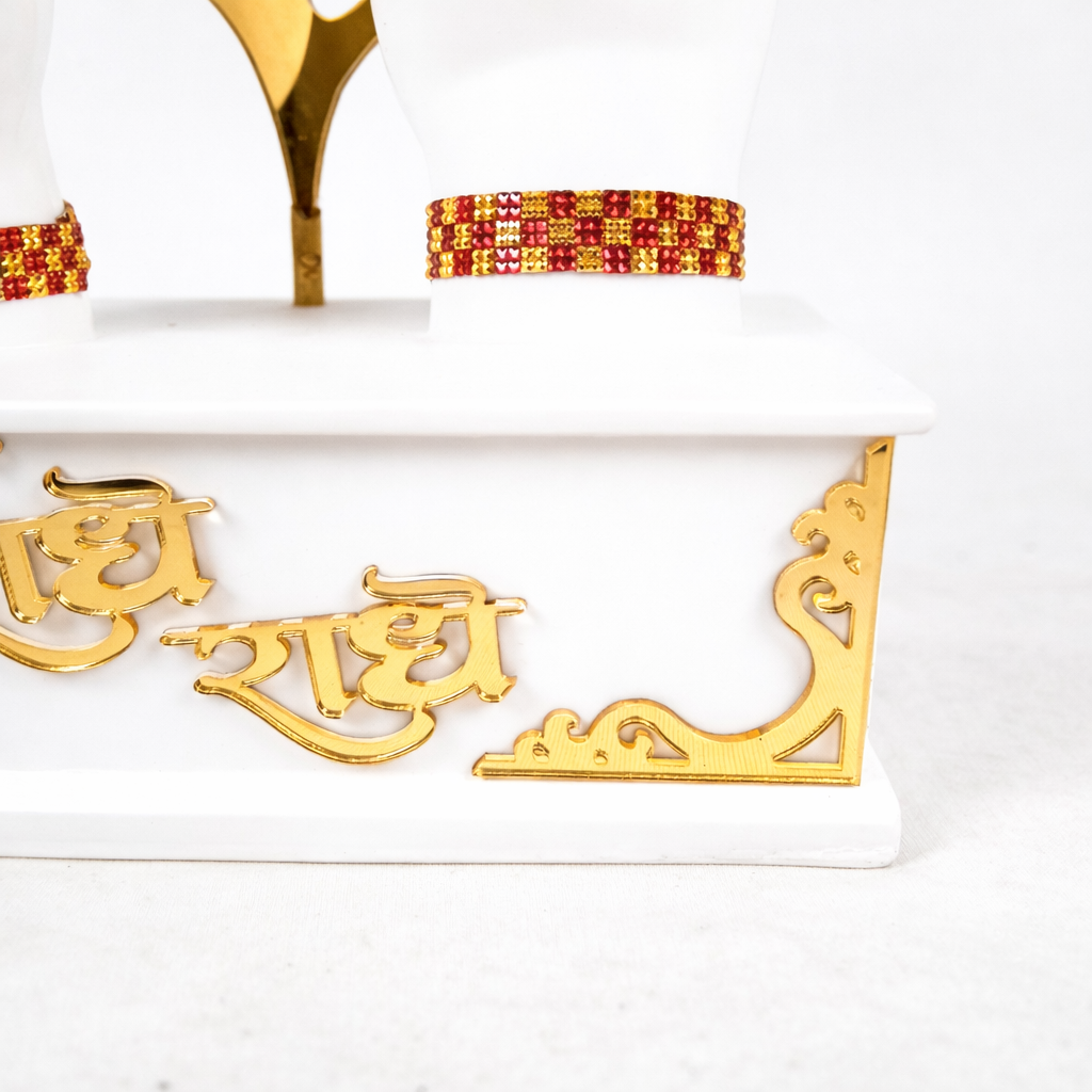 Radha Krishna Hand Statue with Flute Showpiece | Radha Krishna Statue Murti - for Home, Living Room, Office, Entrance Decor & Gifts - 12 Inch - Apkamart