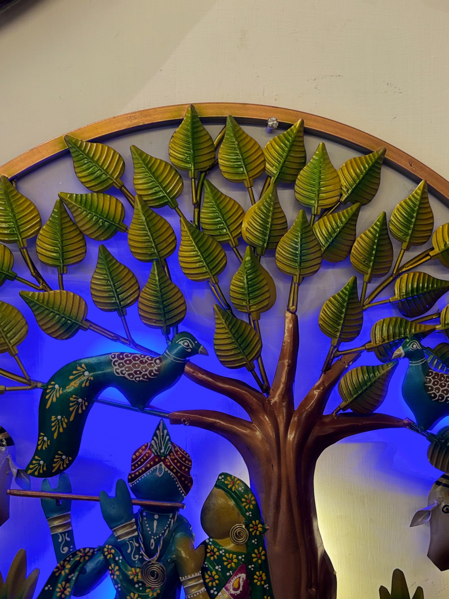 Radha Krishna Wall Hanging with LED Light | Decorative Spiritual Wall Art for Living Room, Bedroom & Temple | Traditional Home Decor & Gift Item - 24 Inch - Apkamart