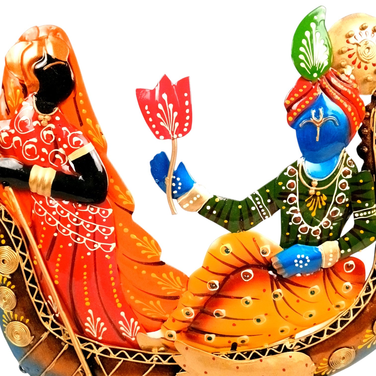 Radha Krishna Statue | Lord Krishna with Radha Idol for Home, Puja, Living Room & Office Decor | Decorative Hindu God Figurine for Spiritual & Religious Gift - 14 Inch - Apkamart #Style_Design 1