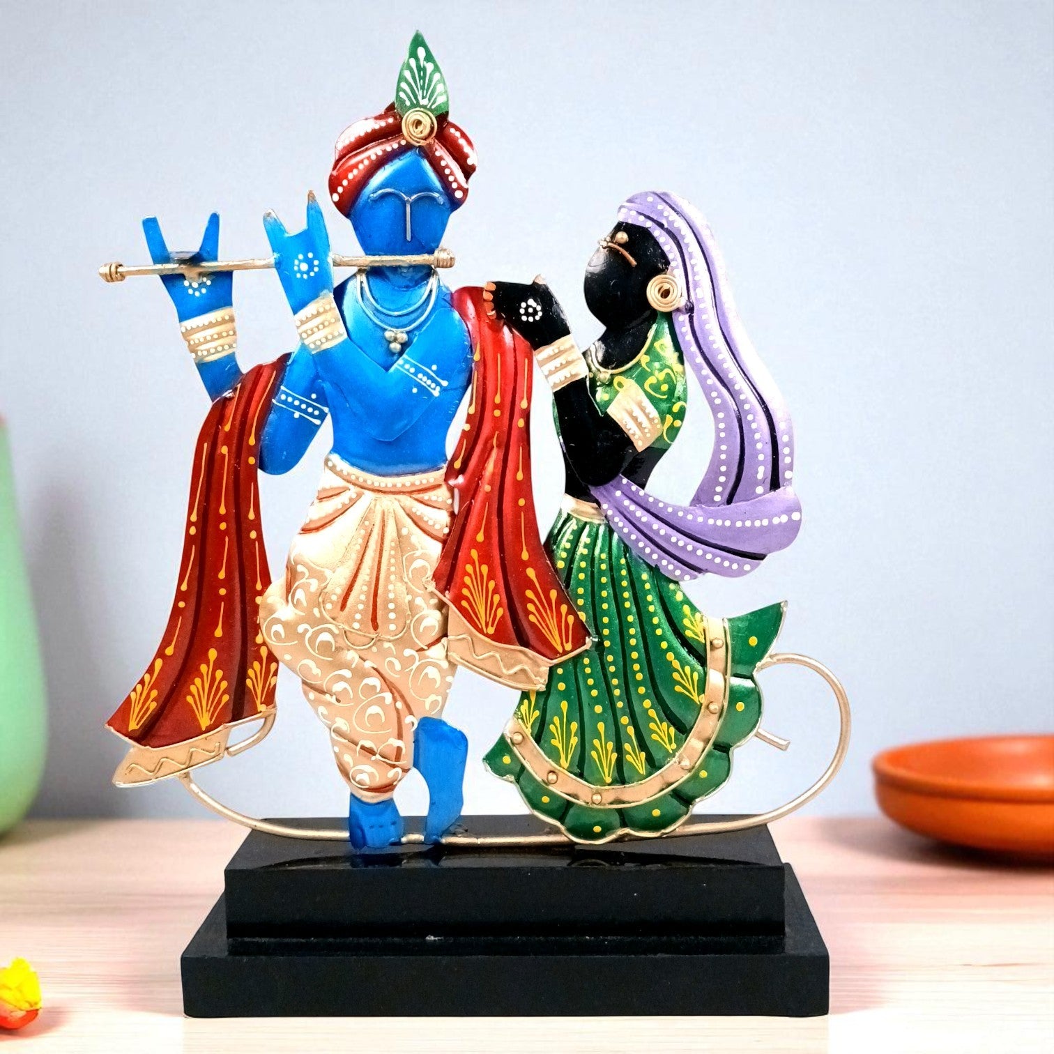 Radha Krishna Statue | Decorative Spiritual Idol for Home Temple, Living Room & Office | Traditional Hindu God Showpiece & Gift Item - 13 Inch - Apkamart
