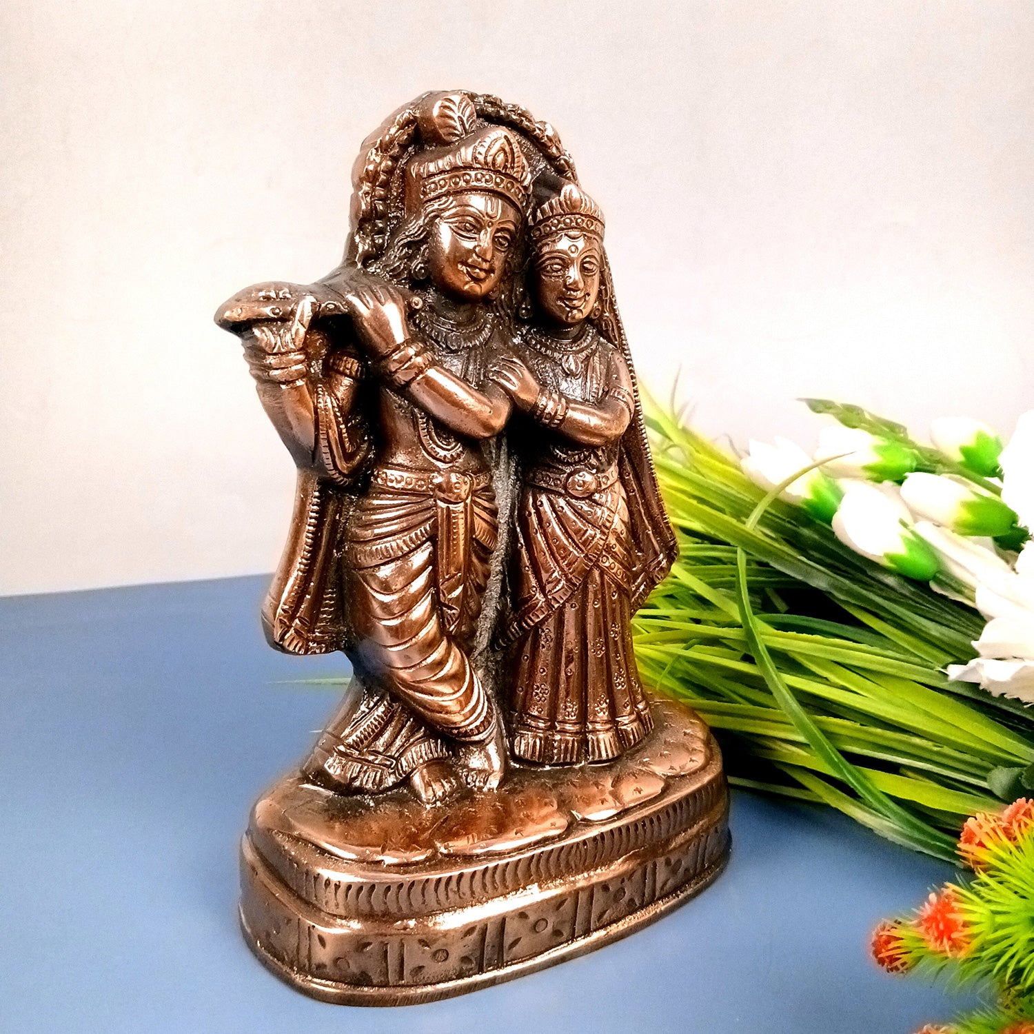 Radha Krishna Idol Statue | Radhe Krishna Murti For Wedding Gift - for Home, Table, Living Room, Office, Entrance Decor - 10 Inch - Apkamart