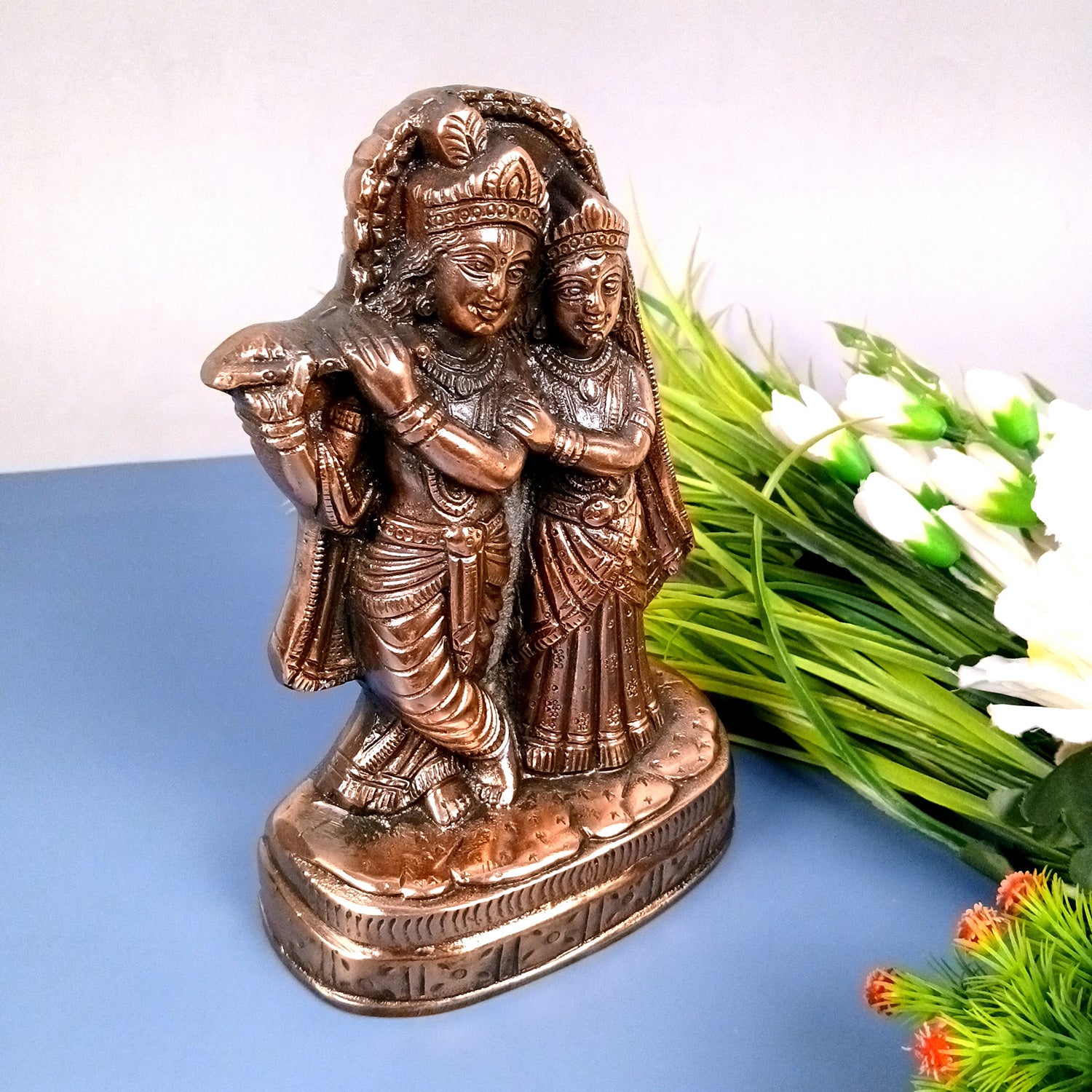 Radha Krishna Idol Statue | Radhe Krishna Murti For Wedding Gift - for Home, Table, Living Room, Office, Entrance Decor - 10 Inch - Apkamart