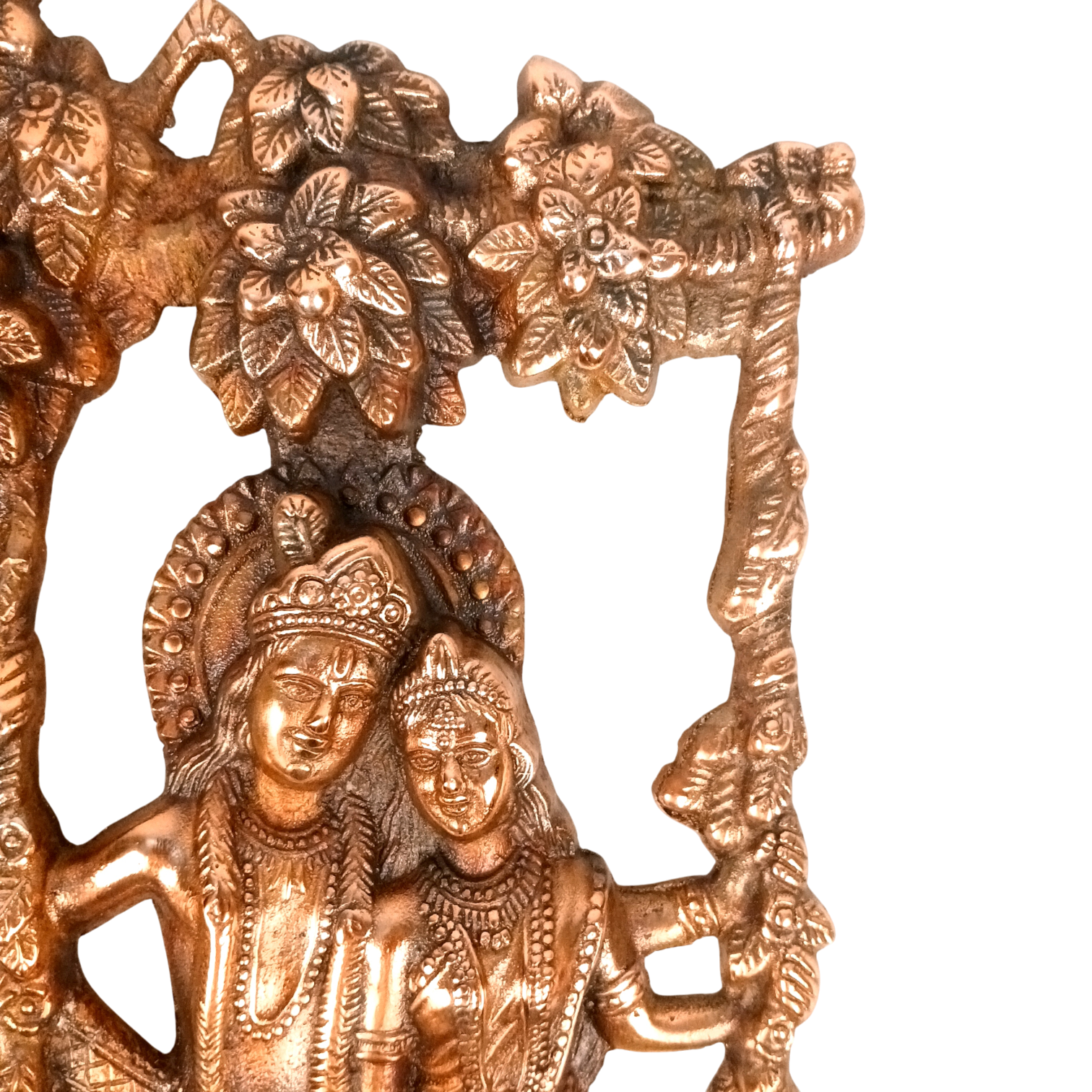 Radha Krishna Wall Hanging – Decorative Metal Wall Art in Antique Finish for Home, Temple & Living Room Decor | Traditional Hindu God Wall Hanging for Puja Room - 15 Inch - Apkamart