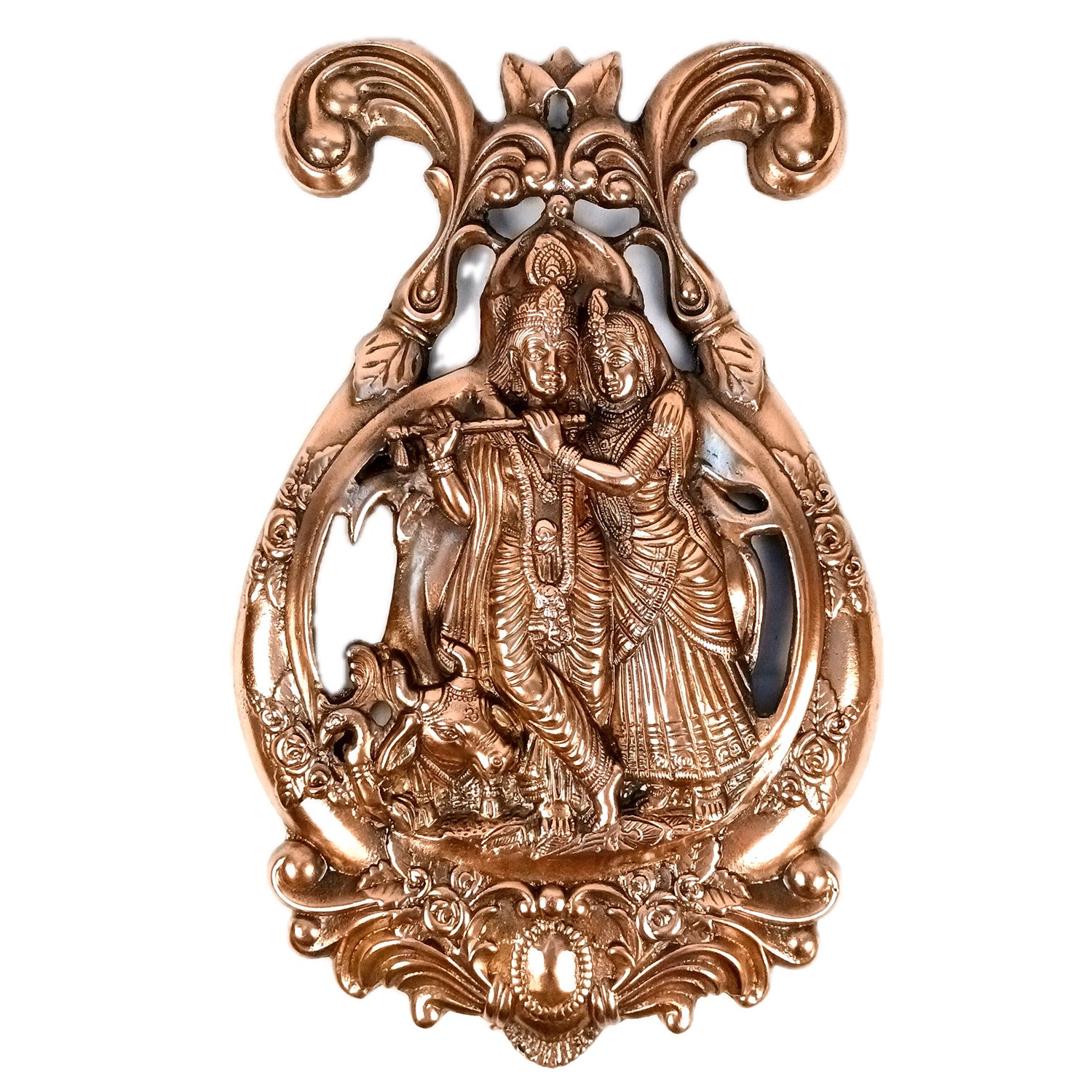 Radha Krishna Idol Wall Hanging | Radhe Krishna Wall Statue Murti | Wedding Gift for Couples | Religious Gift - for Home, Living Room, Office, Puja , Entrance Decoration - 20 Inch - Apkamart