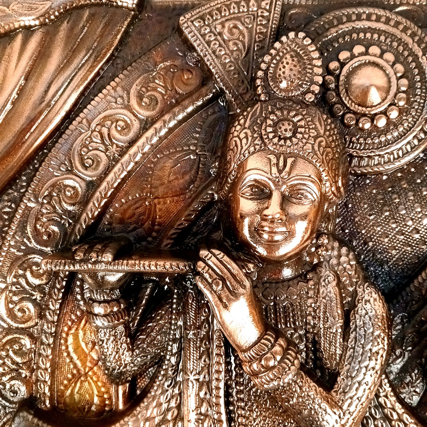 Radha Krishna Wall Hanging Idol | Shri Krishna Radha Wall Art Statue For Big Walls - for Gift, Home, Living Room, Office, Puja Room Decoration - 25 Inch