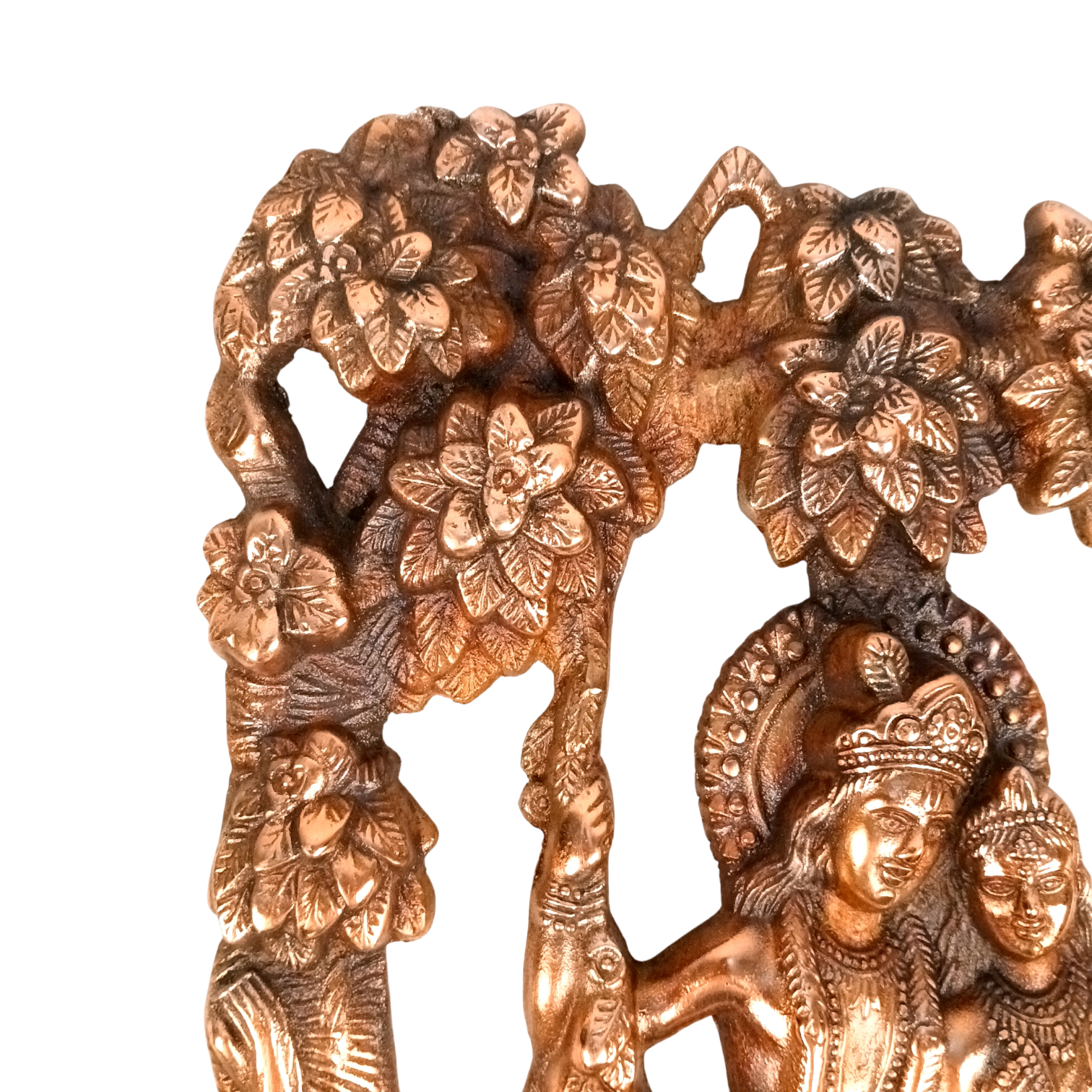 Radha Krishna Wall Hanging – Decorative Metal Wall Art in Antique Finish for Home, Temple & Living Room Decor | Traditional Hindu God Wall Hanging for Puja Room - 15 Inch - Apkamart