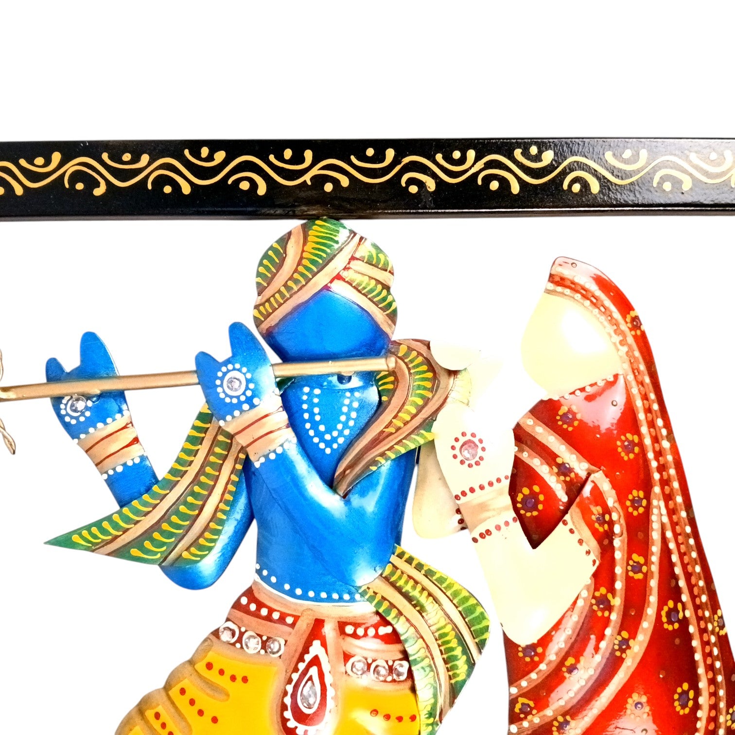 Radha Krishna Wall Hanging | Decorative Handcrafted Wall Art Showpiece | Wall Decor for Living Room, Entrance, Home & Office Decoration - 13 Inch - Apkamart