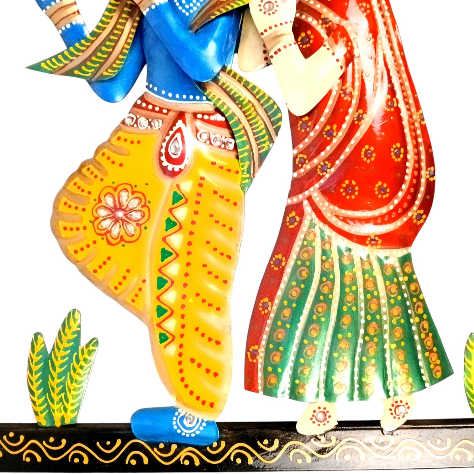 Radha Krishna Wall Hanging | Decorative Handcrafted Wall Art Showpiece | Wall Decor for Living Room, Entrance, Home & Office Decoration - 13 Inch - Apkamart