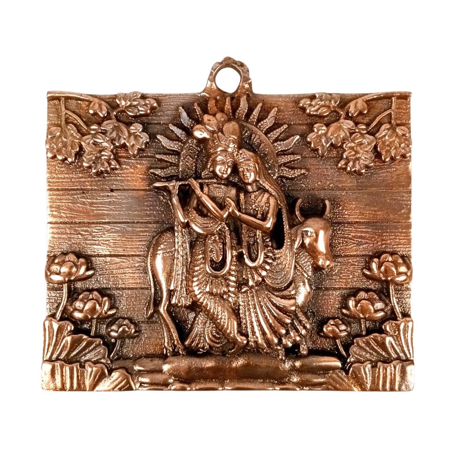 Radha Krishan Wall Hanging Showpiece | Idol for Home Decor | Spiritual Decoration Gift for Living Room, Bedroom & Festivals - 8 Inch - Apkamart