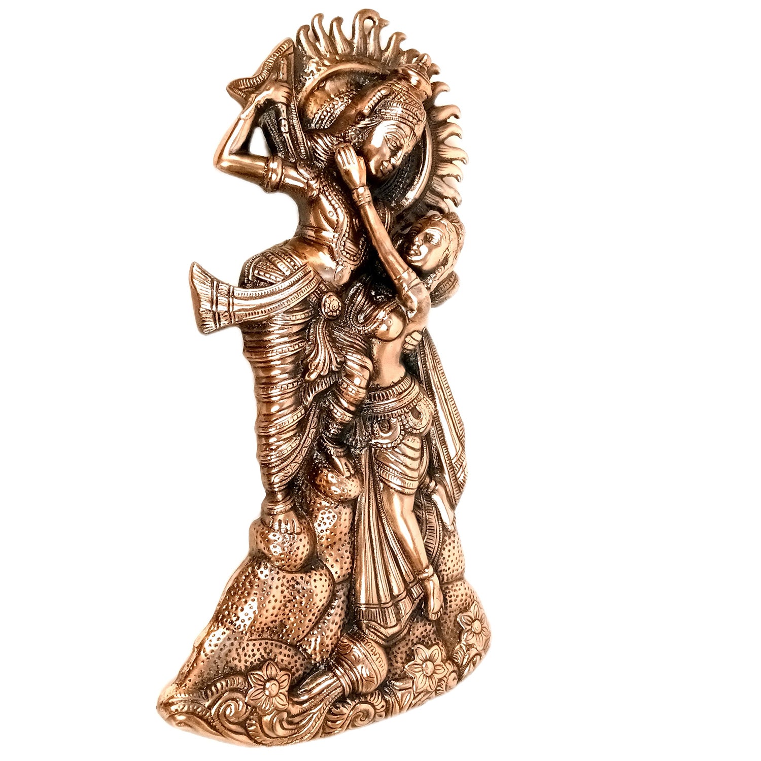 Radha Krishna Wall Hanging Idol - Dancing Pose | Shri Krishna Radha Wall Art Statue For Big Walls - for Gift, Home, Living Room, Office, Puja Room Decoration - 24 Inch - Apkamart #Style_Design 1