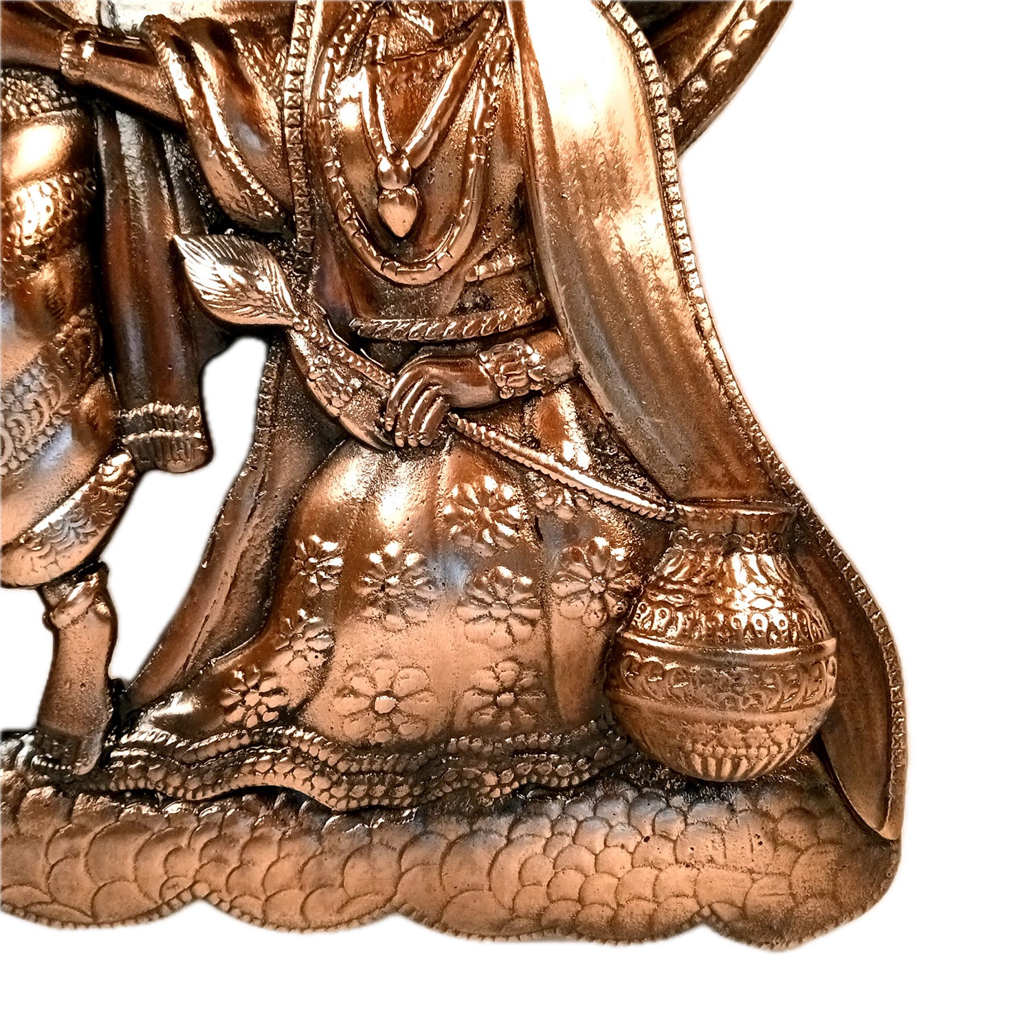 Radha Krishna Wall Hanging Idol - Sitting On Moon With Peacock | Shri Krishna Radha Wall Art Statue - for Gift, Home, Living Room, Office, Puja Room Decor - 18 Inch - Apkamart