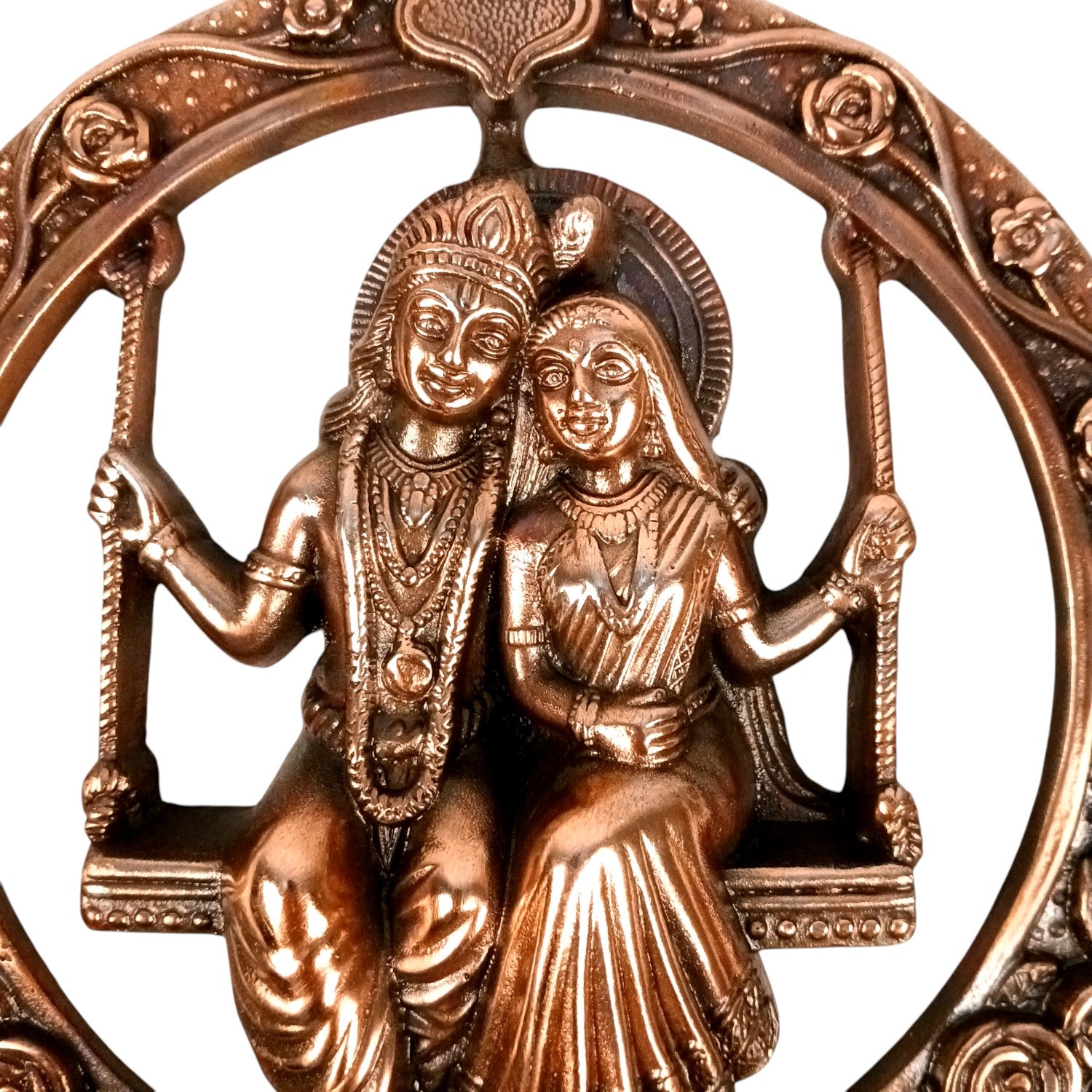 Radha Krishan on Swing Wall Hanging Showpiece | Decorative Idol | Tabletop & Wall Decor for Home | Spiritual Handicraft Gift Festivals - 12 Inch - Apkamart