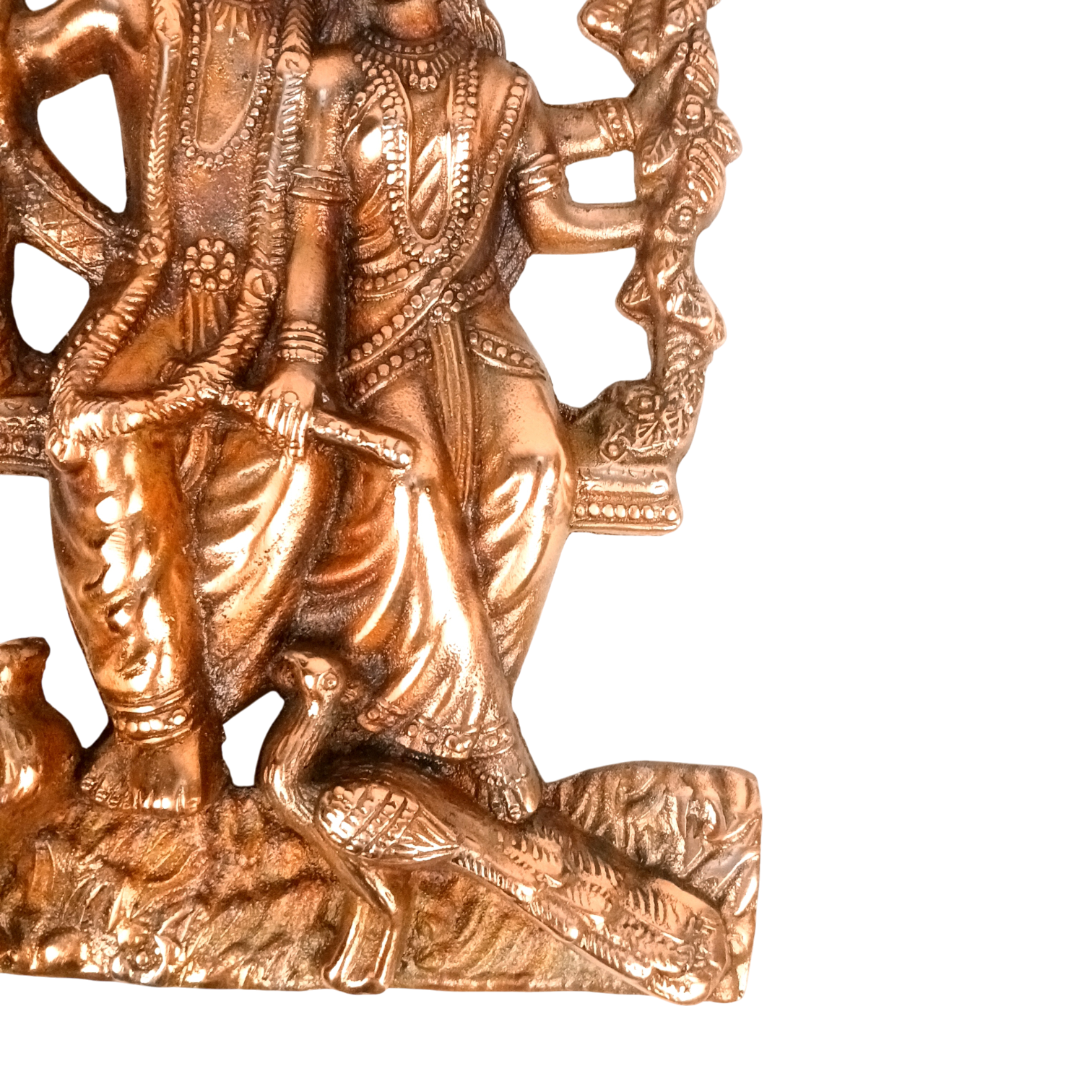 Radha Krishna Wall Hanging – Decorative Metal Wall Art in Antique Finish for Home, Temple & Living Room Decor | Traditional Hindu God Wall Hanging for Puja Room - 15 Inch - Apkamart