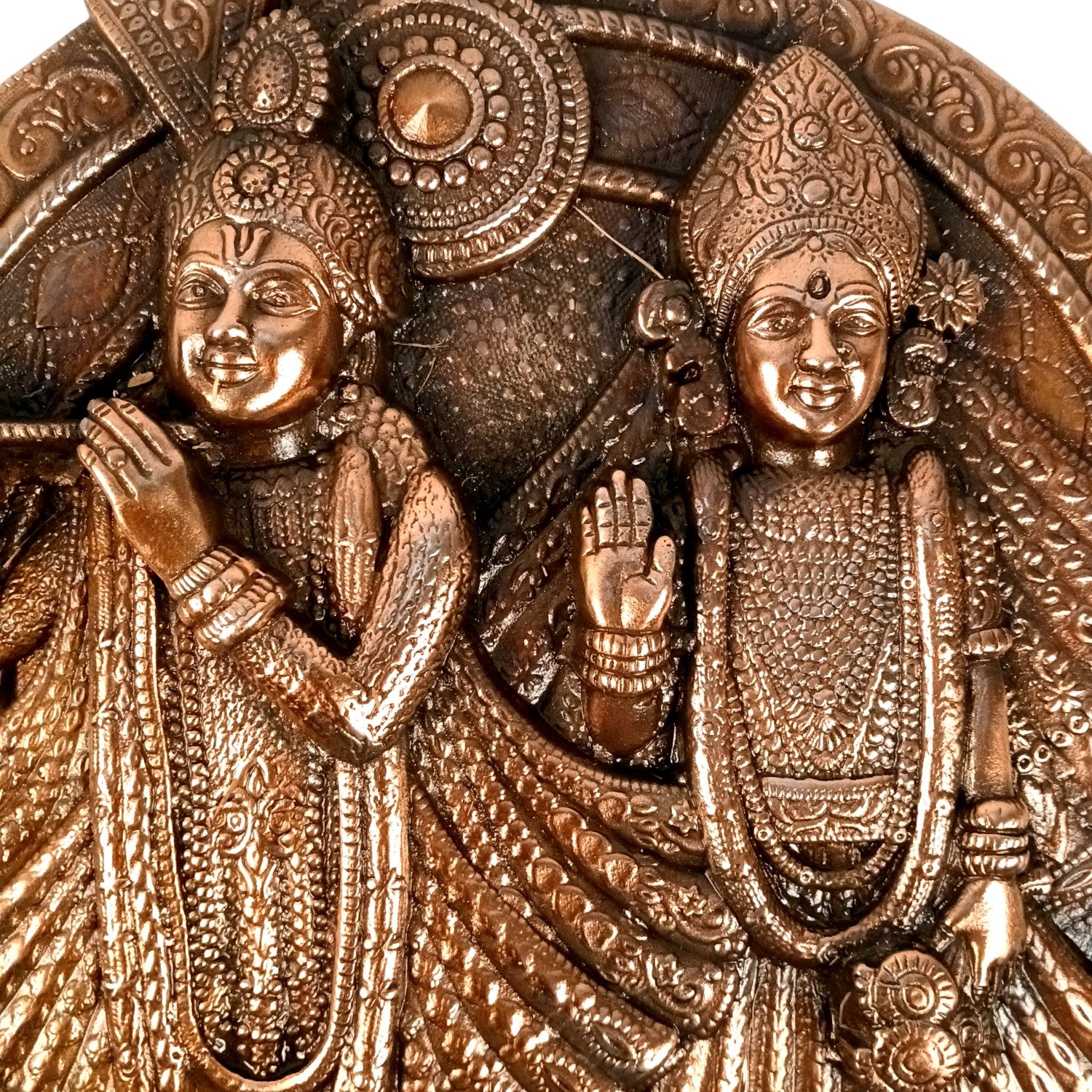 Radha Krishna Wall Hanging Showpiece | Handcrafted Home Decor for Living Room & Bedroom | Elegant Ethnic Wall Art | Traditional Spiritual Gift - 18 Inch - Apkamart