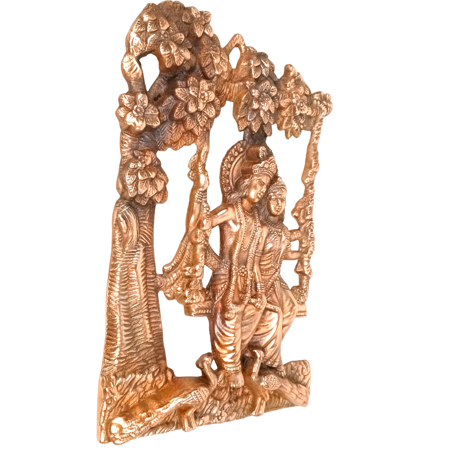 Radha Krishna Wall Hanging – Decorative Metal Wall Art in Antique Finish for Home, Temple & Living Room Decor | Traditional Hindu God Wall Hanging for Puja Room - 15 Inch - Apkamart