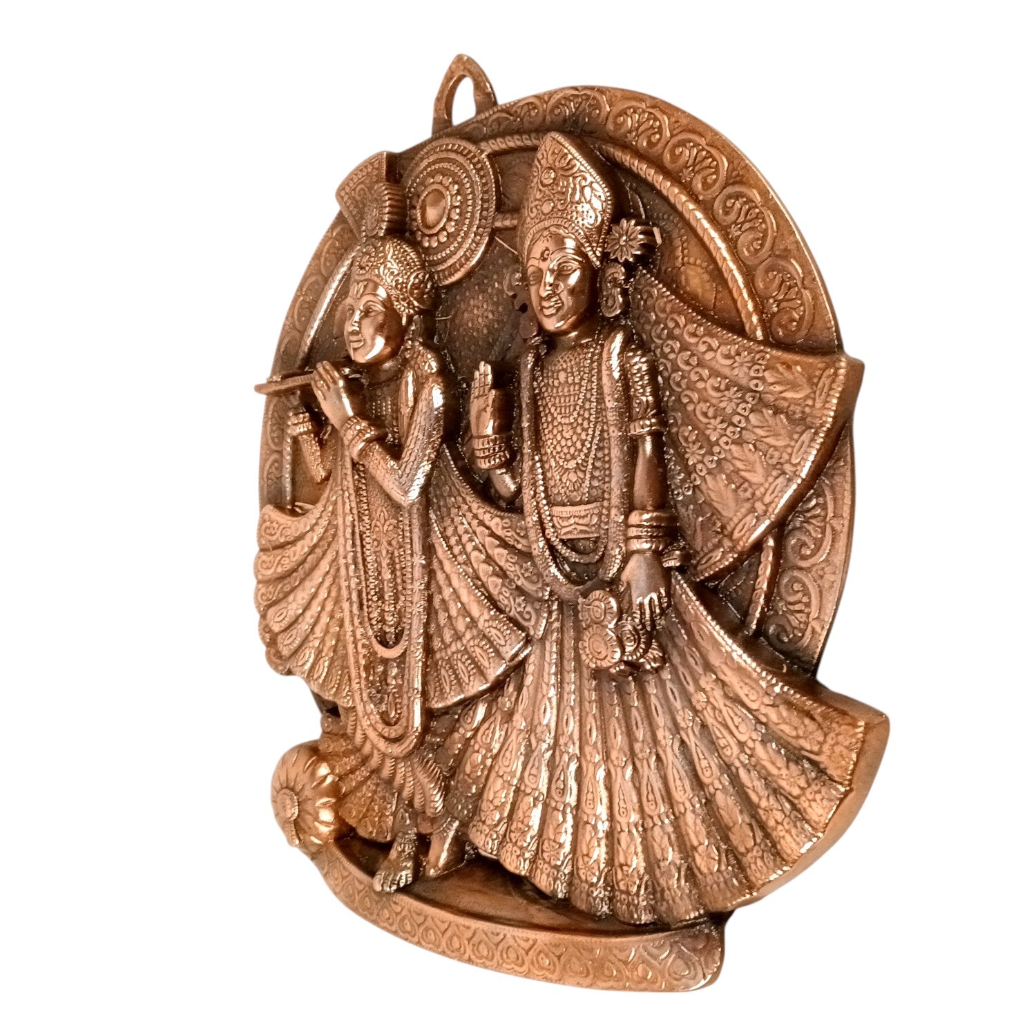 Radha Krishna Wall Hanging Showpiece | Handcrafted Home Decor for Living Room & Bedroom | Elegant Ethnic Wall Art | Traditional Spiritual Gift - 18 Inch - Apkamart