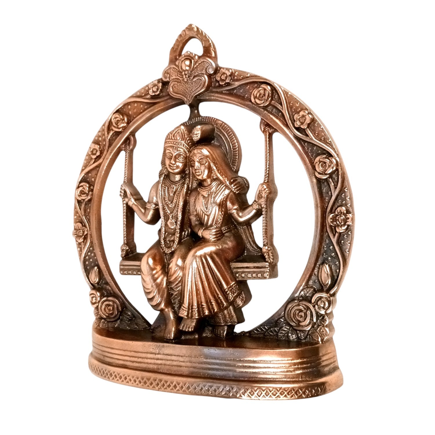 Radha Krishan on Swing Wall Hanging Showpiece | Decorative Idol | Tabletop & Wall Decor for Home | Spiritual Handicraft Gift Festivals - 12 Inch - Apkamart