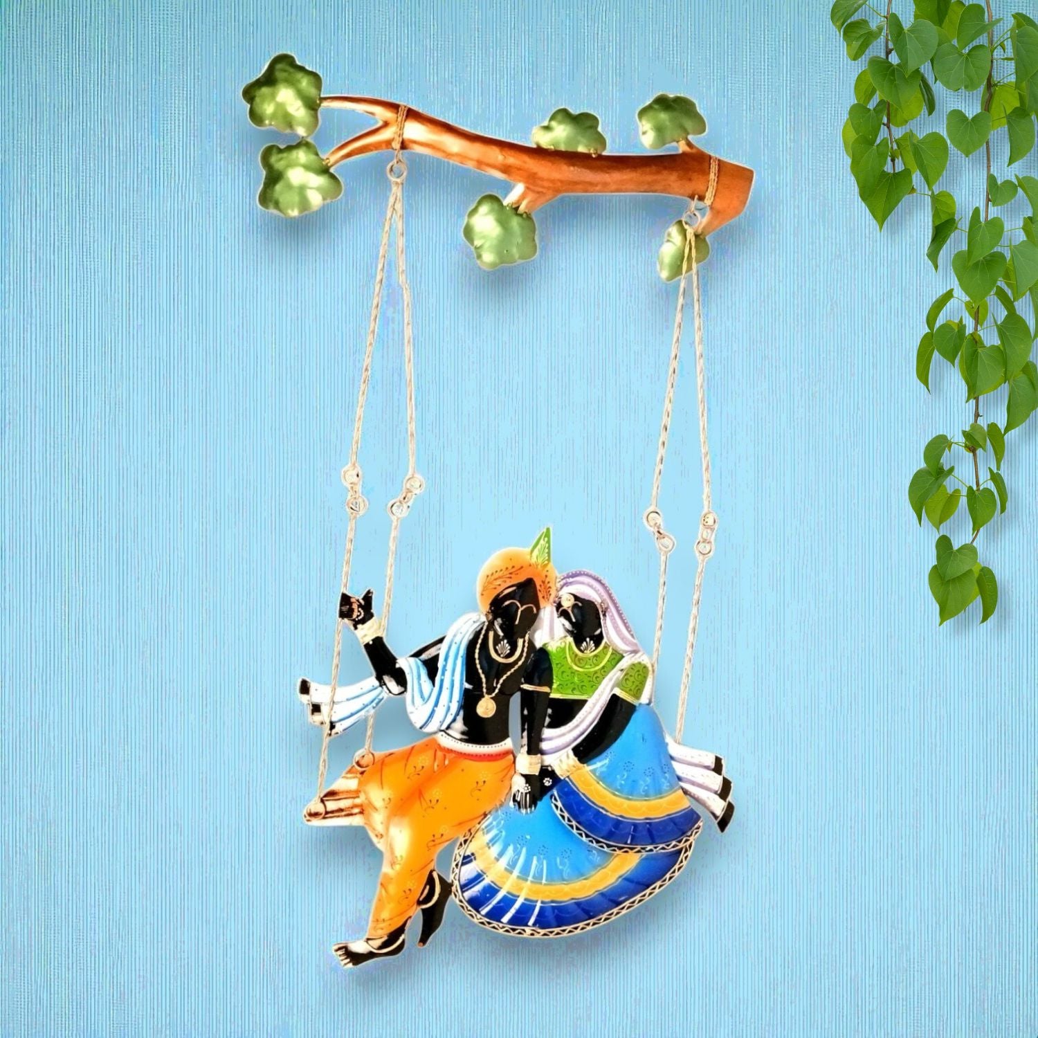 Radha Krishan Wall Hanging for Home Decor | Decorative Wall Art for Living Room, Bedroom & Office | Stylish Wall Hanging Showpiece & Gift Item - 35 Inch - Apkamart