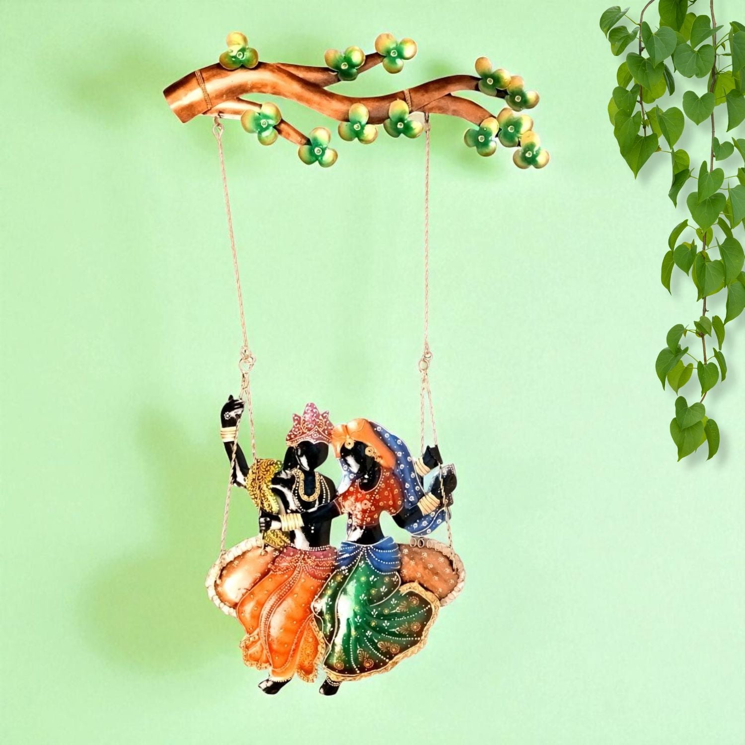 Radha Krishan Wall Hanging for Home Décor | Decorative Wall Art for Living Room, Bedroom & Office | Stylish Wall Hanging Showpiece & Gift Item - 37 Inch - Apkamart