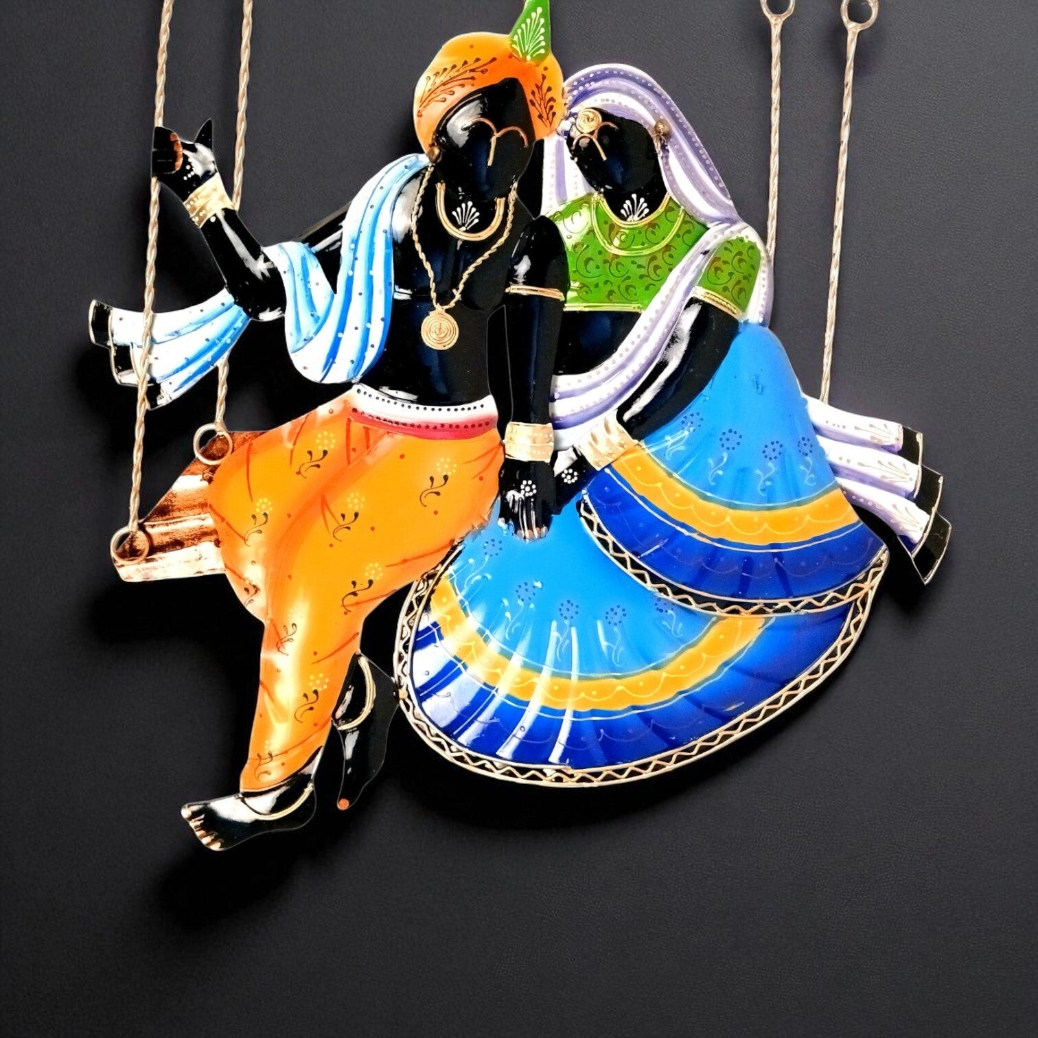 Radha Krishan Wall Hanging for Home Decor | Decorative Wall Art for Living Room, Bedroom & Office | Stylish Wall Hanging Showpiece & Gift Item - 35 Inch - Apkamart