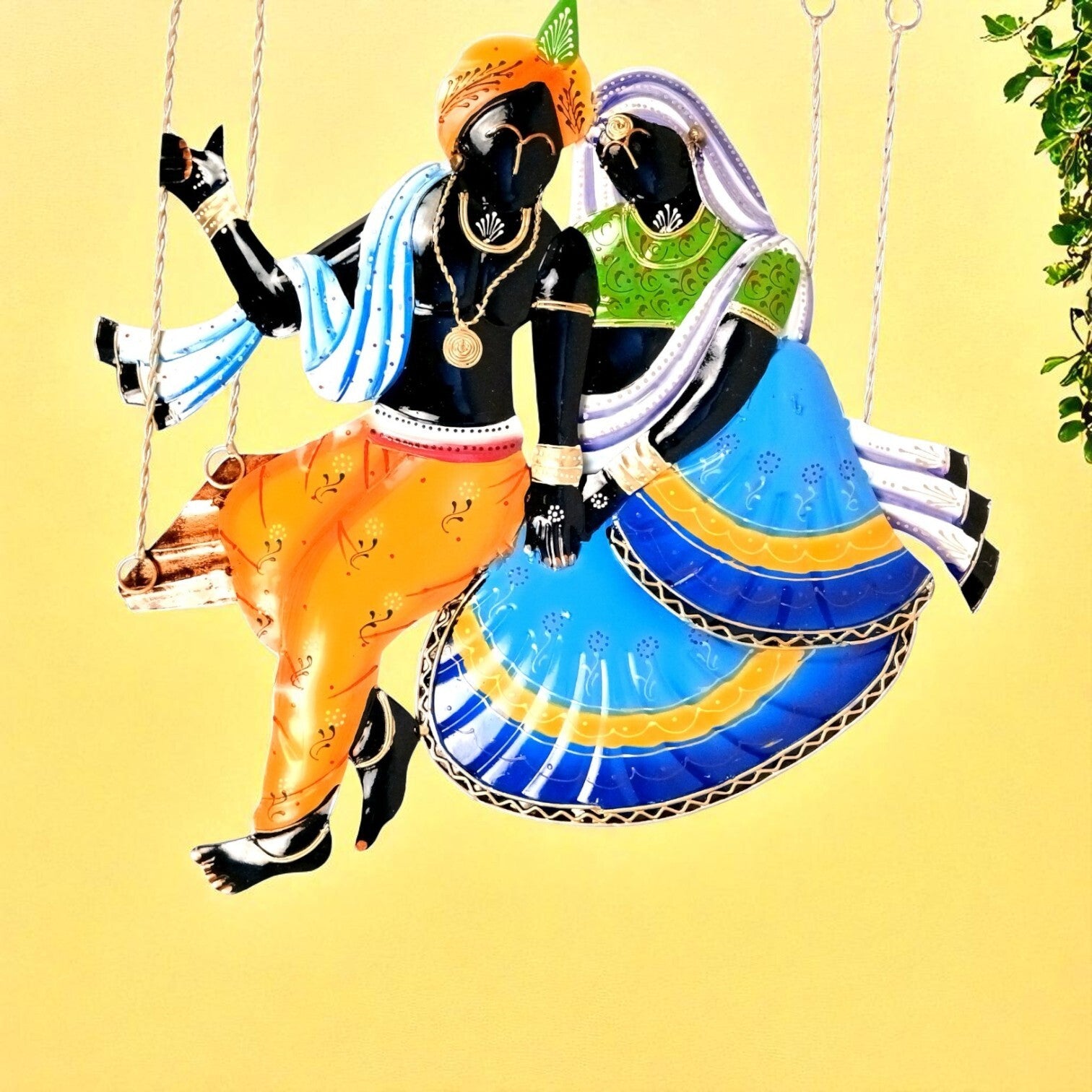 Radha Krishan Wall Hanging for Home Decor | Decorative Wall Art for Living Room, Bedroom & Office | Stylish Wall Hanging Showpiece & Gift Item - 35 Inch - Apkamart