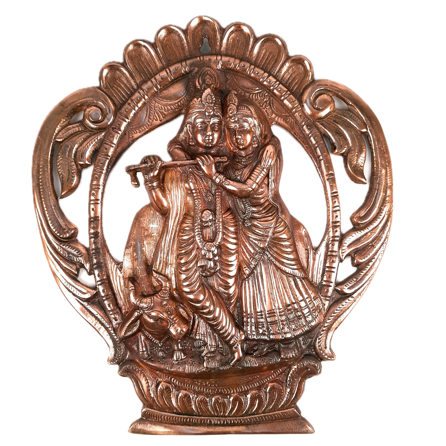 Radha Krishna Idol Wall Hanging Art | Radhe Krishna Wall Statue Murti | Wedding Gift for Couples | Religious Gift - for Home, Living Room, Office, Puja , Entrance Decoration - Apkamart