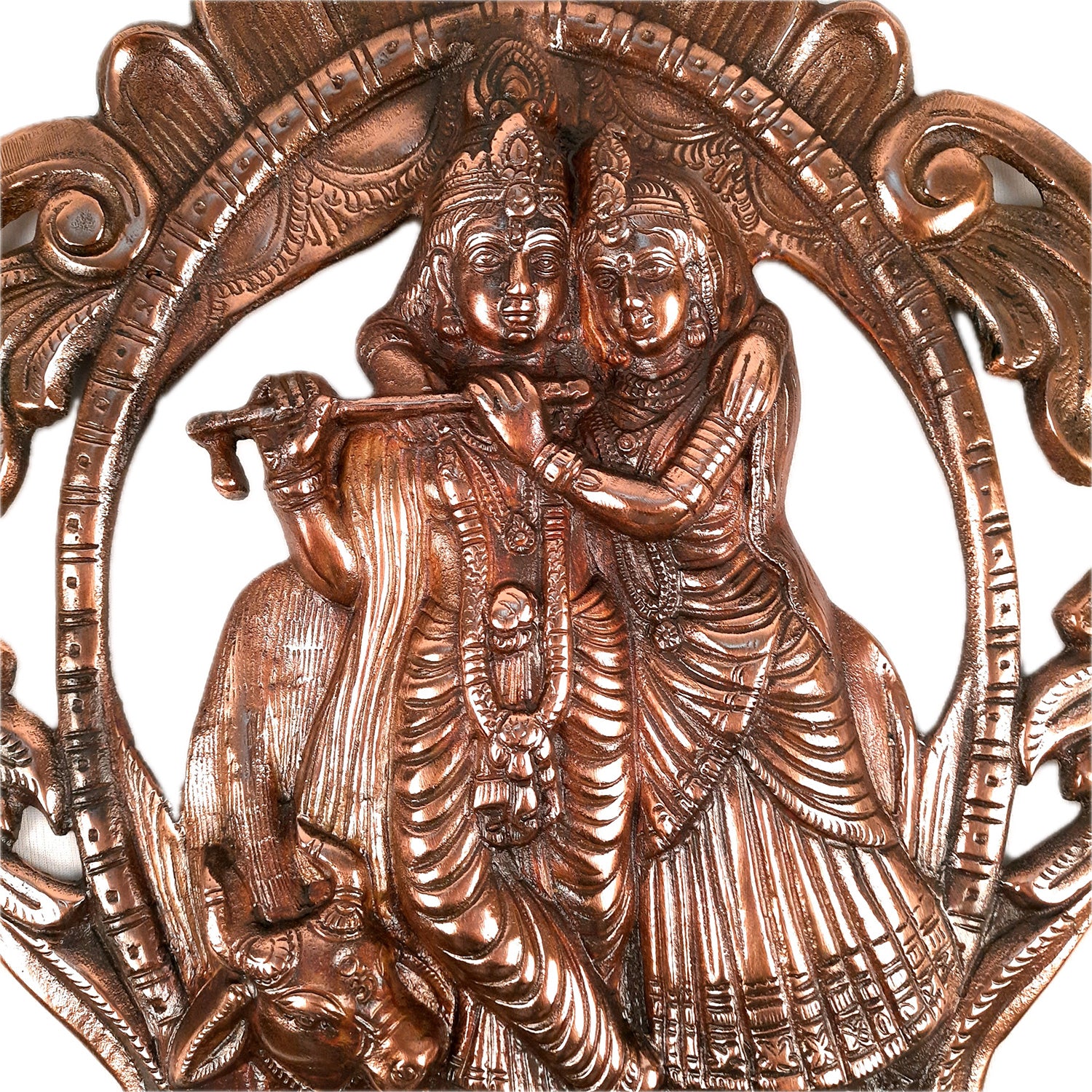 Radha Krishna Idol Wall Hanging Art | Radhe Krishna Wall Statue Murti | Wedding Gift for Couples | Religious Gift - for Home, Living Room, Office, Puja , Entrance Decoration - Apkamart
