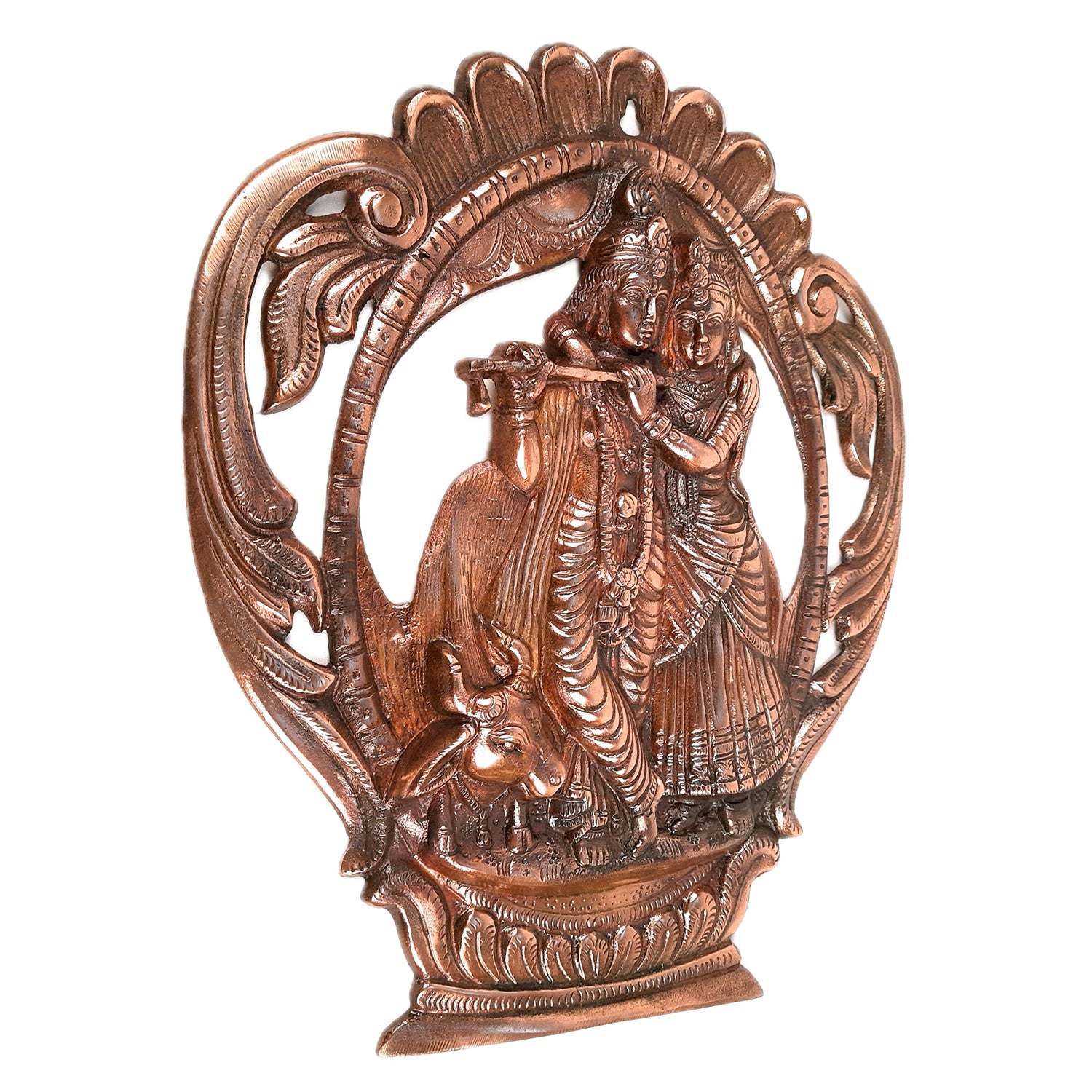 Radha Krishna Idol Wall Hanging Art | Radhe Krishna Wall Statue Murti | Wedding Gift for Couples | Religious Gift - for Home, Living Room, Office, Puja , Entrance Decoration - Apkamart