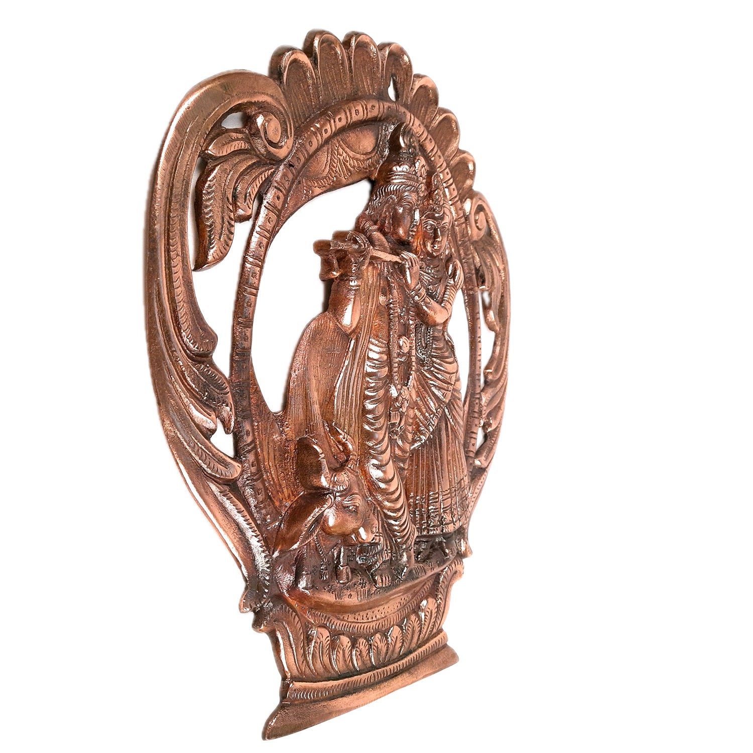 Radha Krishna Idol Wall Hanging Art | Radhe Krishna Wall Statue Murti | Wedding Gift for Couples | Religious Gift - for Home, Living Room, Office, Puja , Entrance Decoration - Apkamart