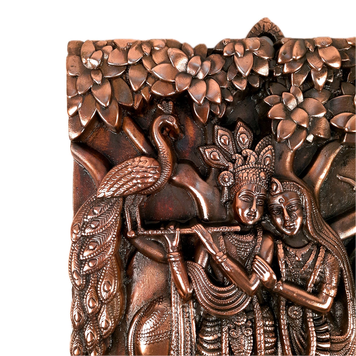 Radha Krishna Wall Hanging Idol | Krishan Playing Flute With Cow Wall Art - for Home, Living Room, Office, Puja, Entrance Decoration, Wedding Gift - 18 Inch - Apkamart #Size_18 Inch