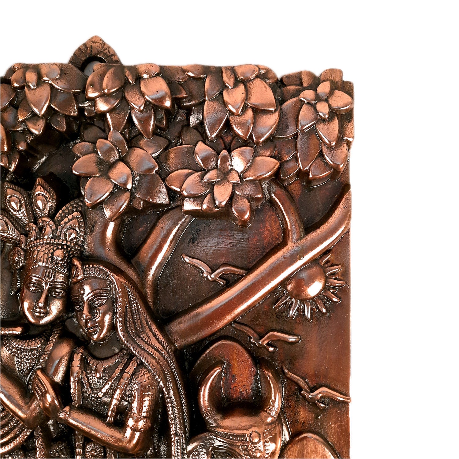 Radha Krishna Wall Hanging Idol | Krishan Playing Flute With Cow Wall Art - for Home, Living Room, Office, Puja, Entrance Decoration, Wedding Gift - 18 Inch - Apkamart #Size_18 Inch