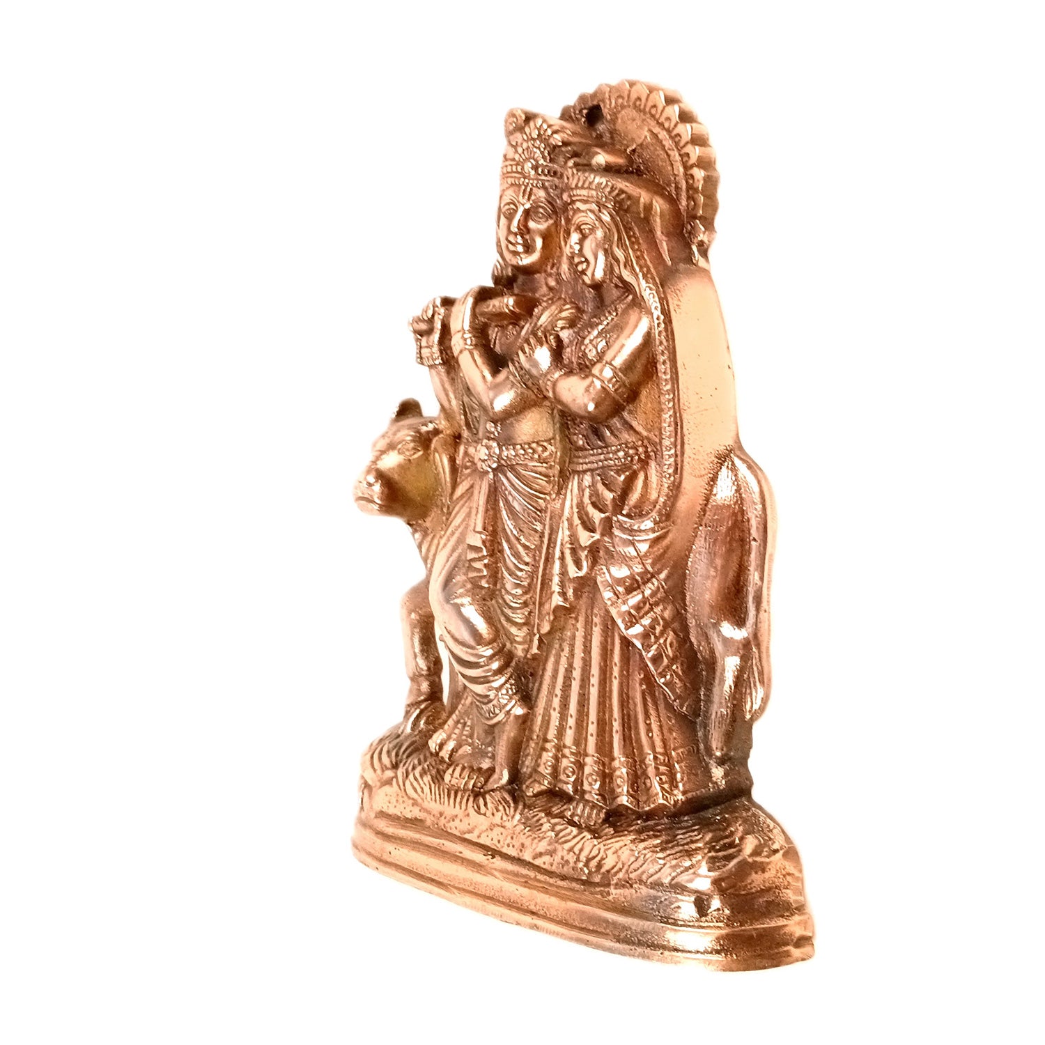 Radha Krishna Wall Hanging | Radhe Krishna With Cow Wall Statue | Wedding Gift for Couples - for Home, Living Room, Office, Puja, Entrance Decoration - 11 Inch - Apkamart