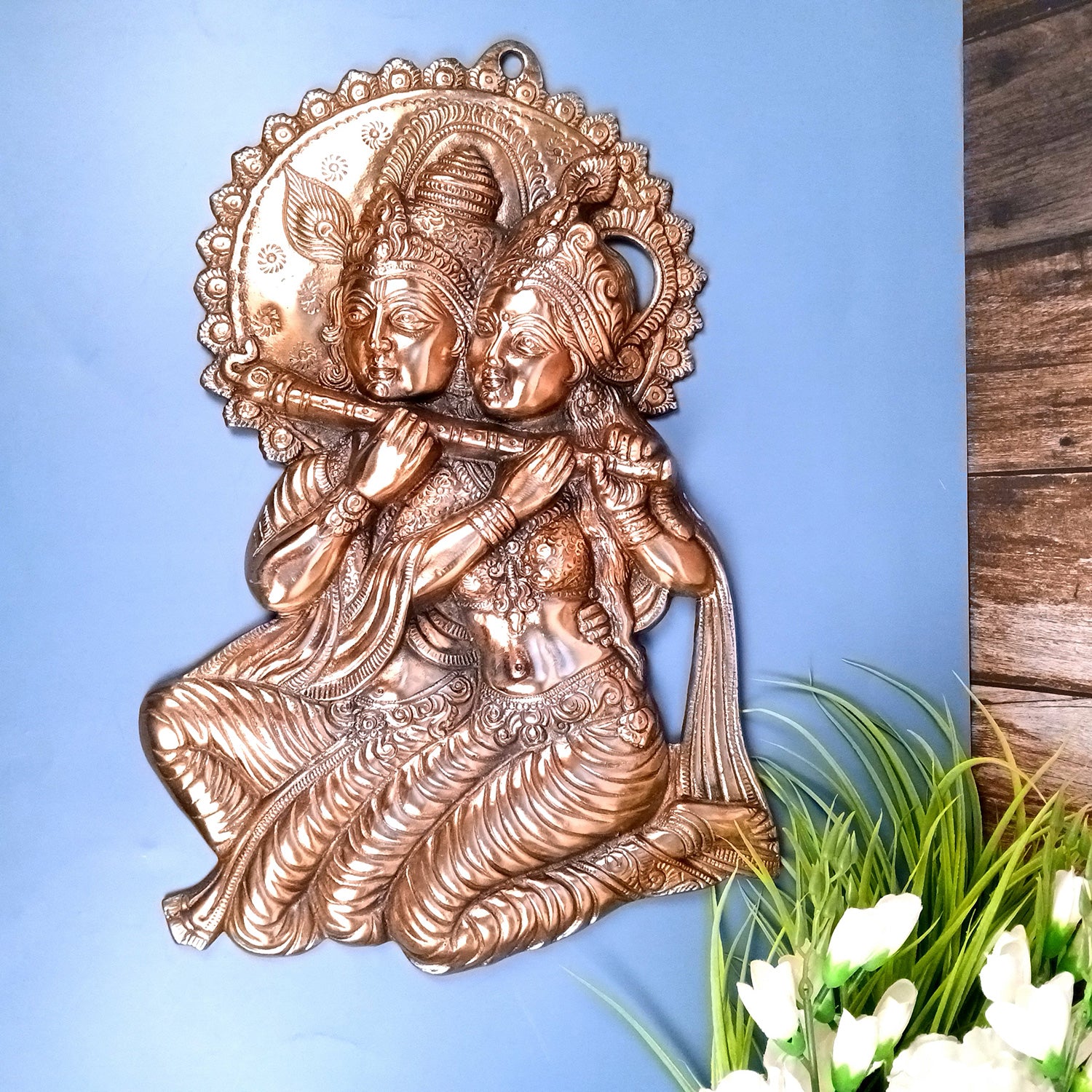 Radha Krishna Wall Hanging Idol | Shri Radha Krishna Large Wall Art Statue - for Gift, Home, Big Walls, Living Room, Office, Puja Room Decor - 21 Inch - Apkamart #Style_Design 1