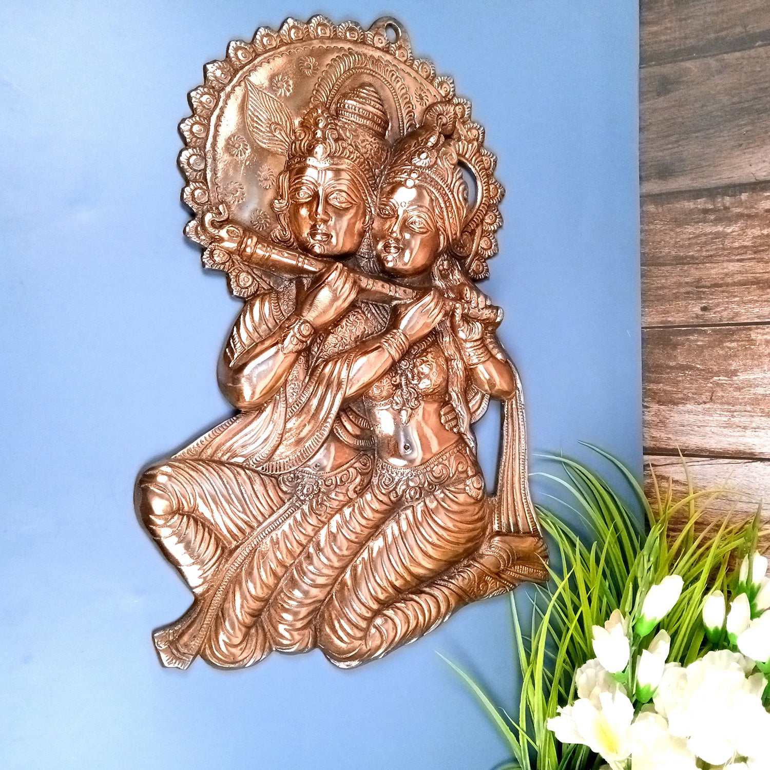 Radha Krishna Wall Hanging Idol | Shri Radha Krishna Large Wall Art Statue - for Gift, Home, Big Walls, Living Room, Office, Puja Room Decor - 21 Inch - Apkamart #Style_Design 1