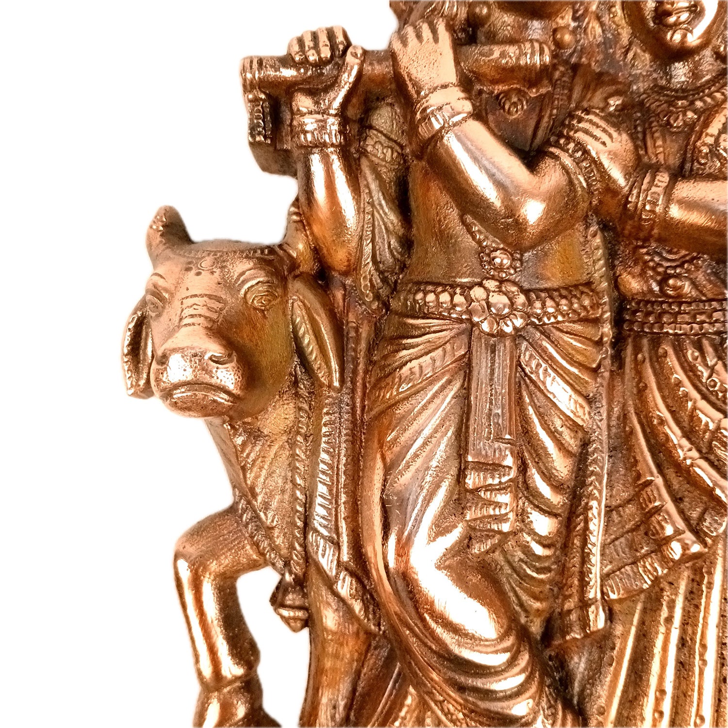 Radha Krishna Wall Hanging | Radhe Krishna With Cow Wall Statue | Wedding Gift for Couples - for Home, Living Room, Office, Puja, Entrance Decoration - 11 Inch - Apkamart