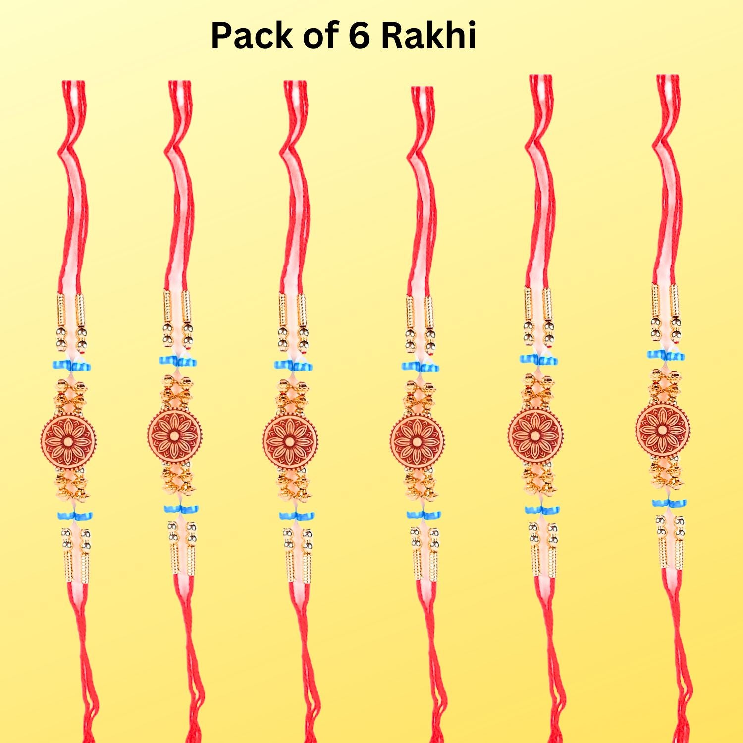 Rakhi Designer | Stylish Rakhi Combo for Bhaiya, Bhabhi, Brother, Bhai | For Raksha Bandhan - apkamart #style_Pack of 6