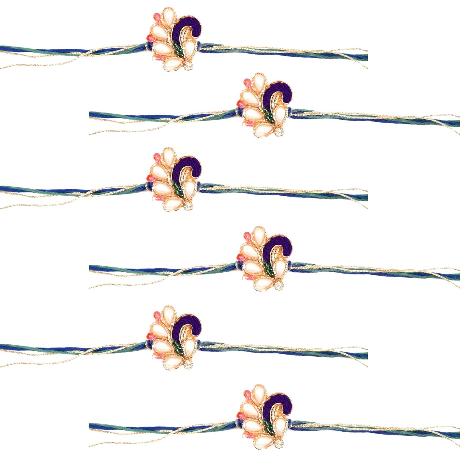 Stylish Peacock Rakhi with Box | Designer Rakhi Combo for Brother, Bhaiya, Bhai - apkamart #Style_Pack of 6