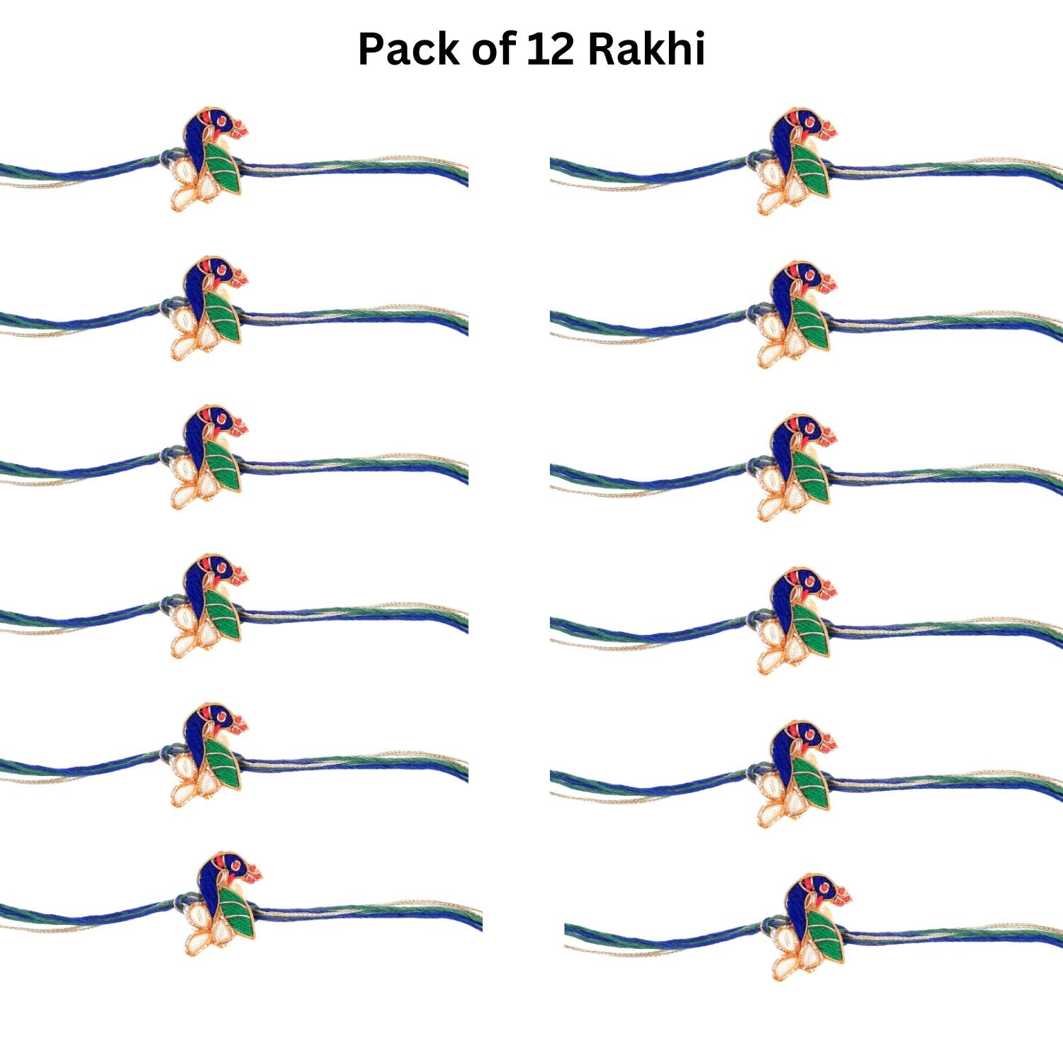 Stylish Peacock Rakhi with Box | Designer Rakhi Combo for Brother, Bhaiya, Bhai - apkamart #Style_Pack of 12